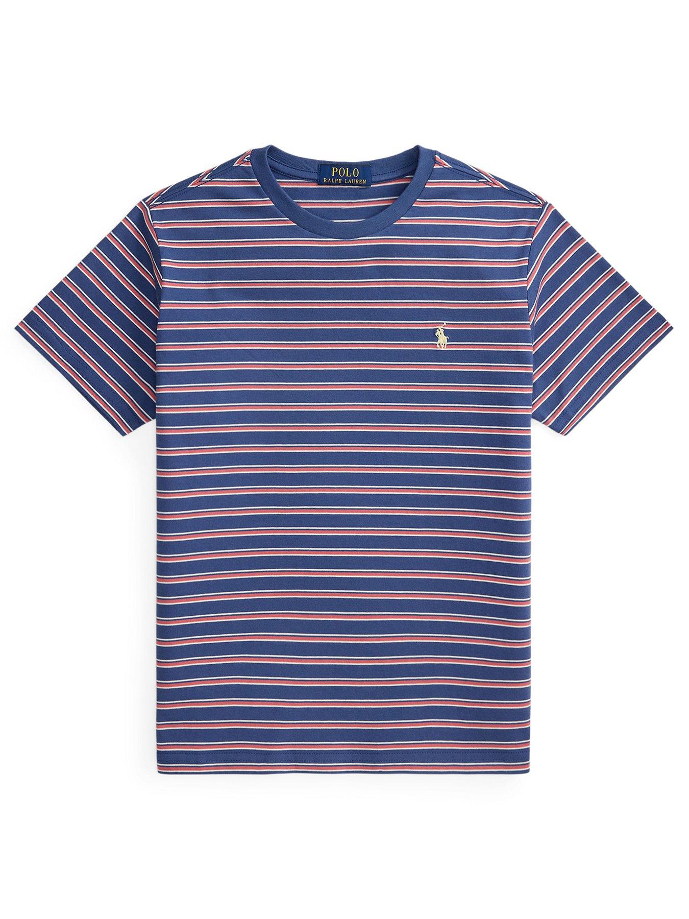 Polo Ralph Lauren Boys Striped Short Sleeve T-Shirt - Blue