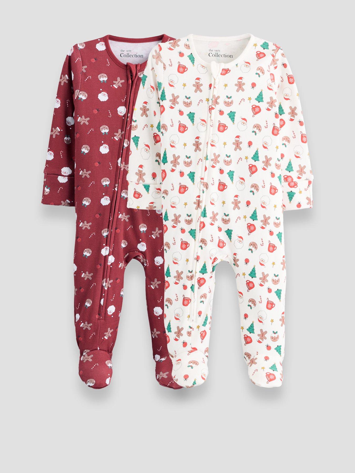 The Very Collection Boys 2 Pack Zip Through Footed Sleepsuits (Newborn - 24 Months) - Multi