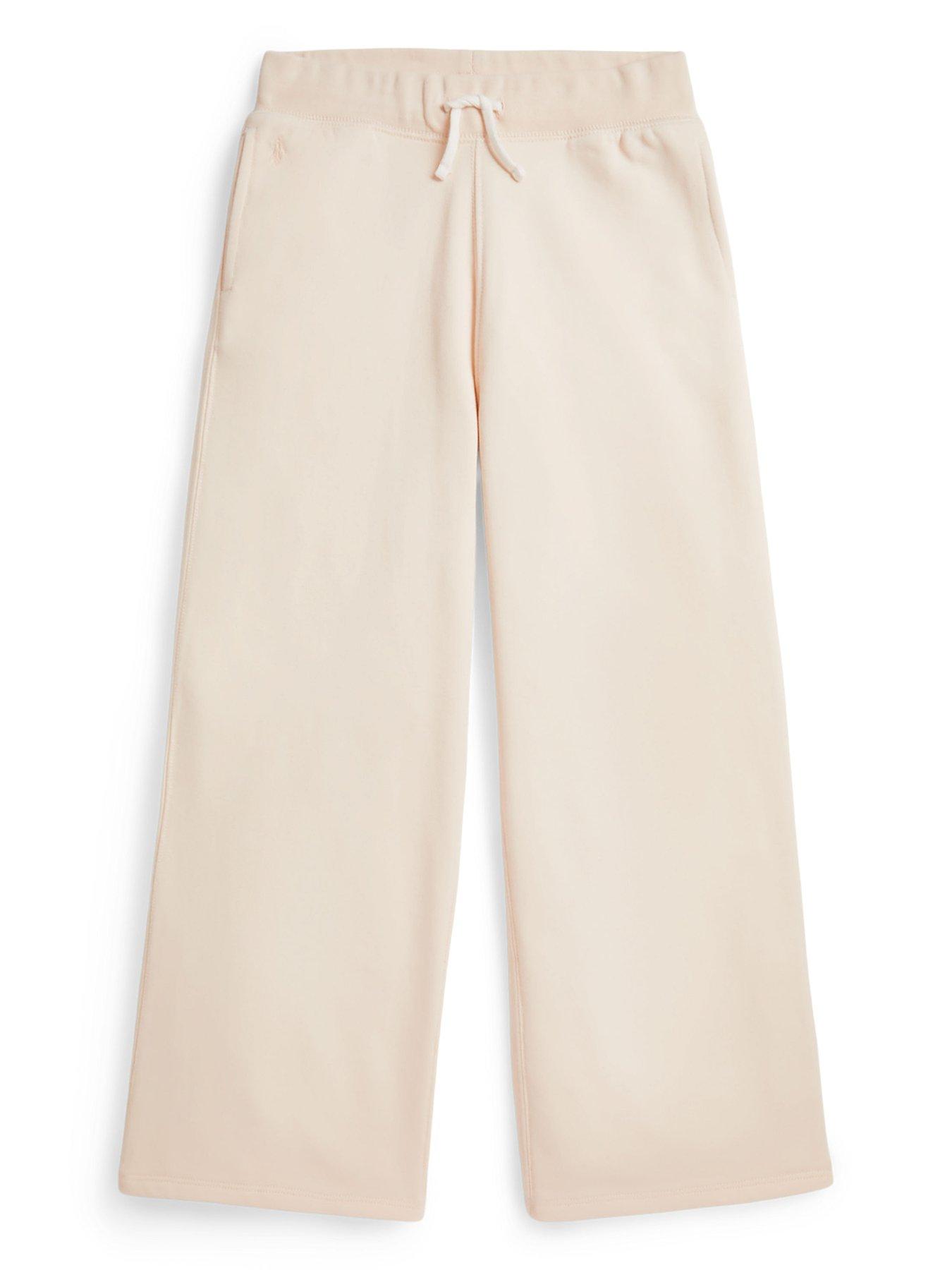 Polo Ralph Lauren Girls Wide Leg Sweat Pants - Cream