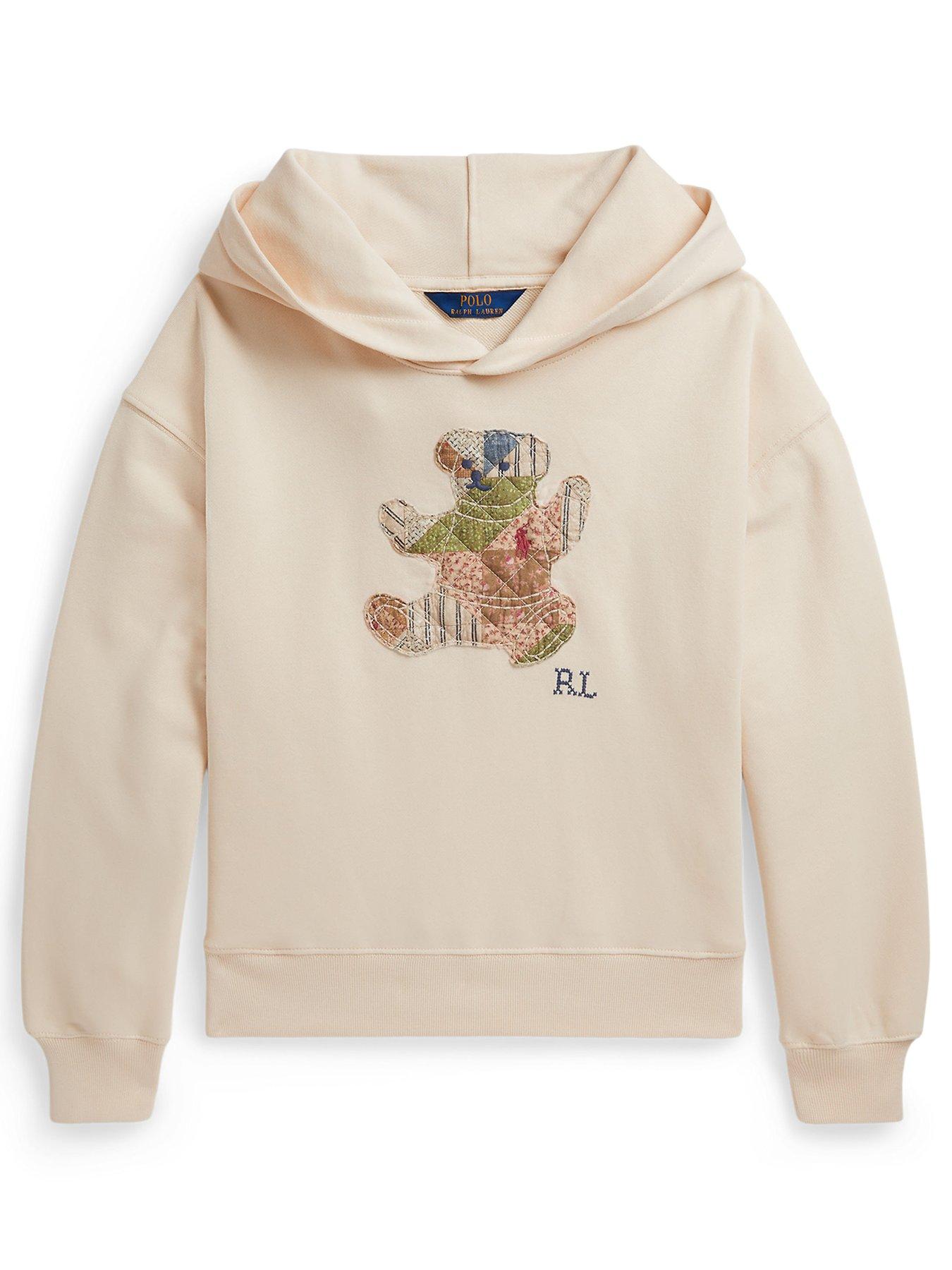 Polo Ralph Lauren Girls Bear Hoodie - Cream