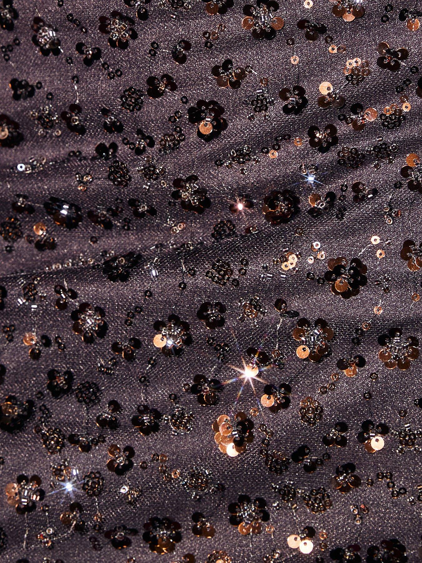 Image 5 of 5 of New Look 915 Girls Dark Brown Sequin And Bead Embellished Skort