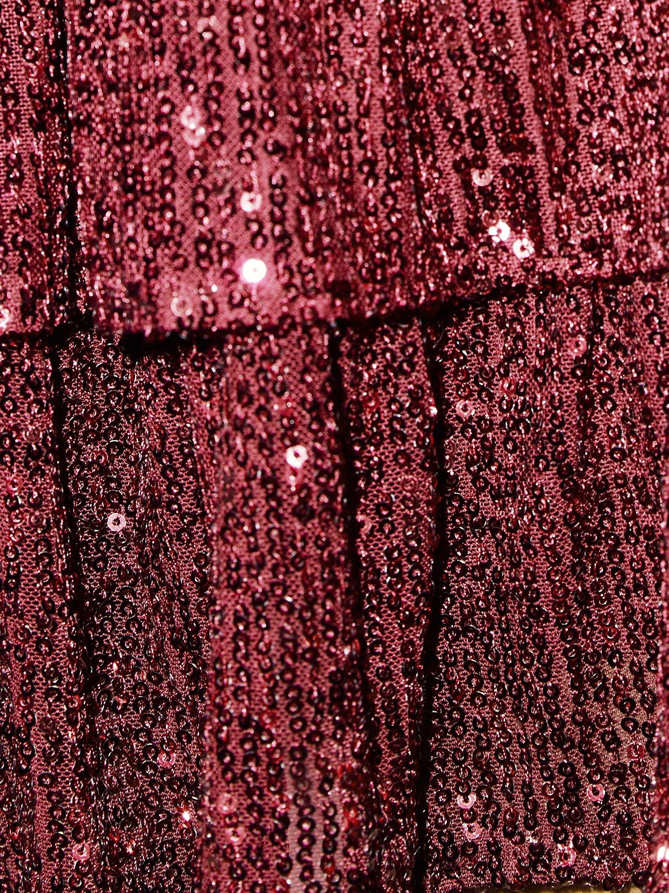 Image 6 of 6 of New Look 915 Girls Sequin Rara Mini Skort - Dark Red