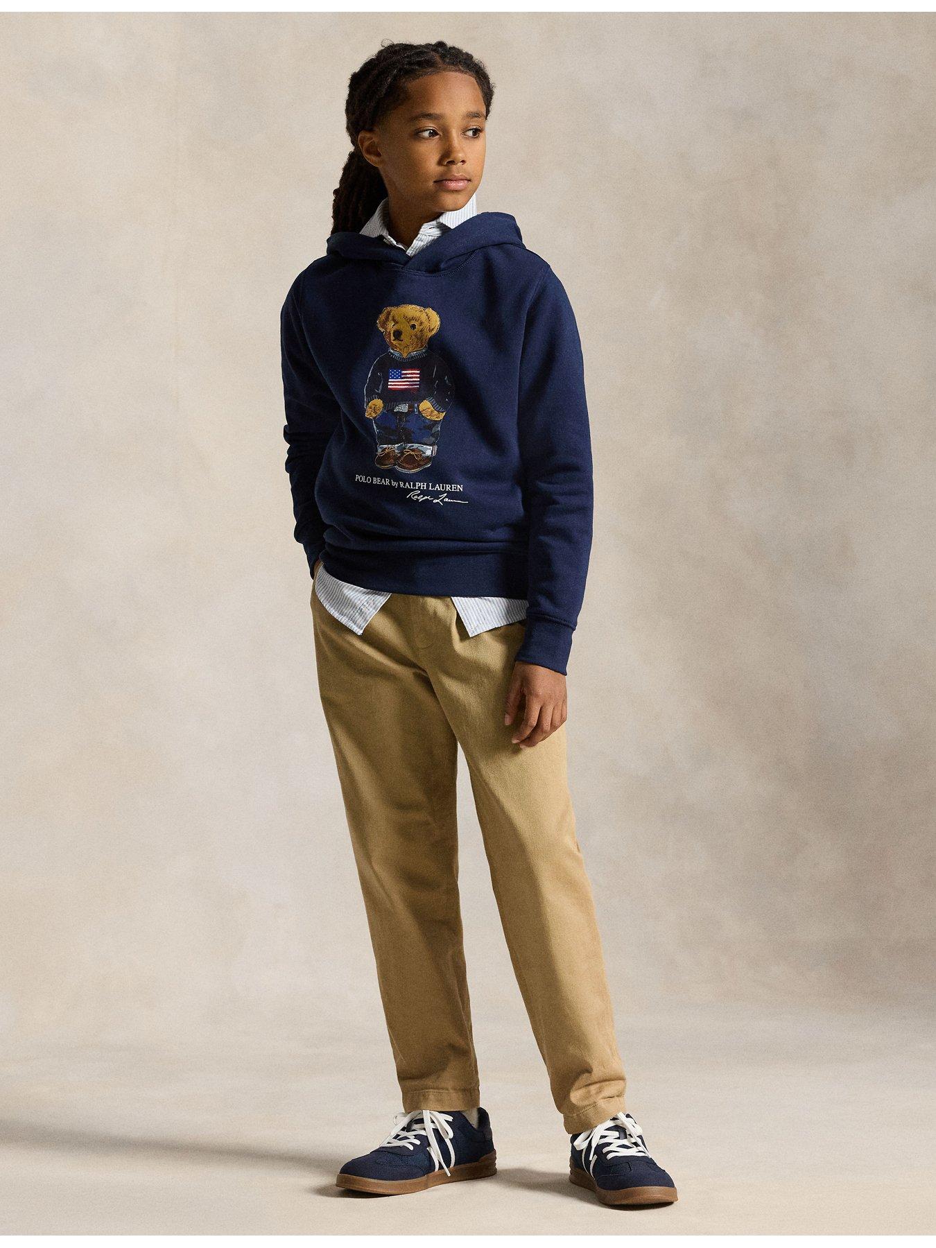 Polo Ralph Lauren Boys Bear Hooded Sweatshirt - Navy