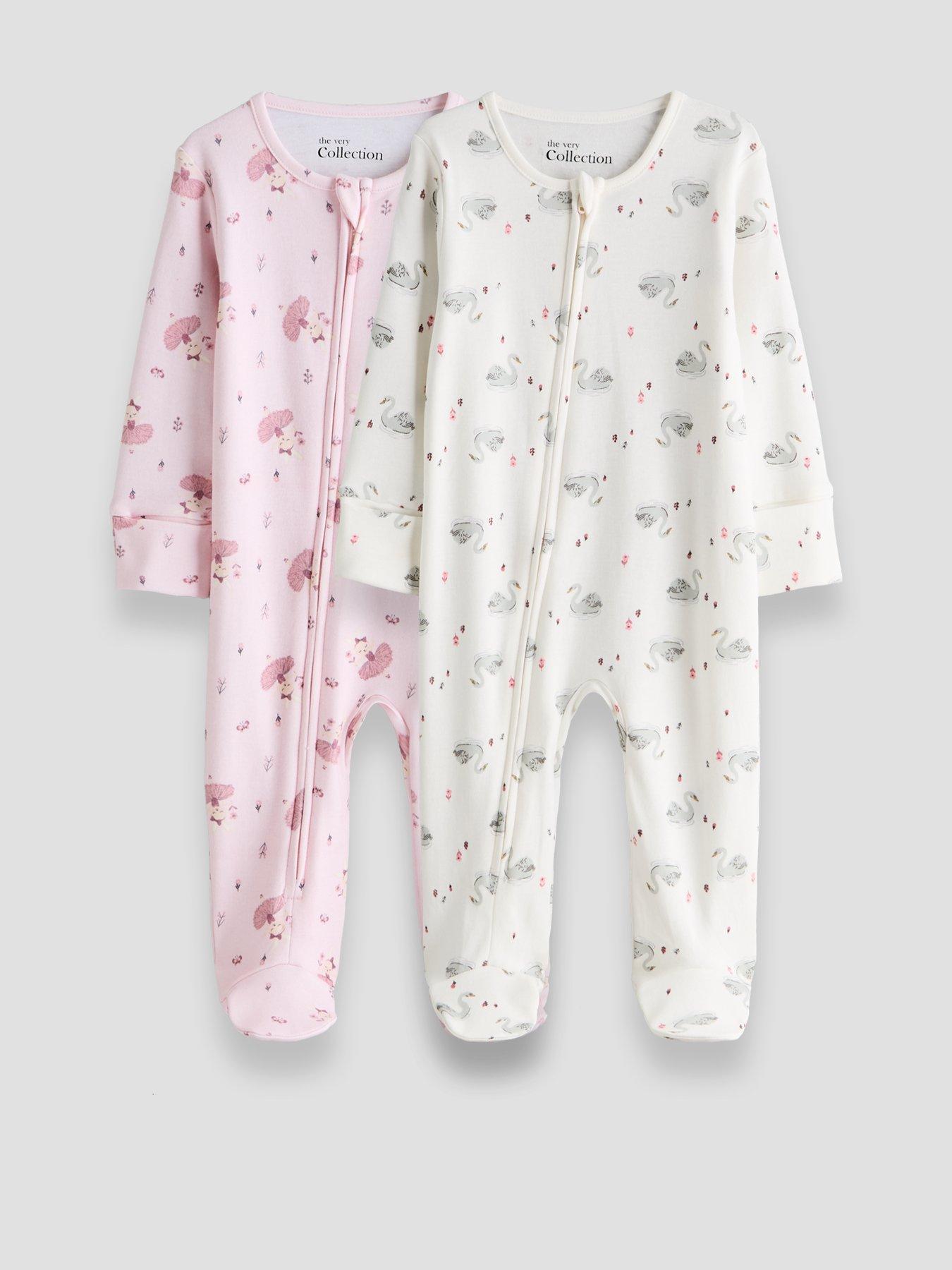 Image 1 of 5 of The Very Collection Ballerina Print 2 Pack Sleepsuit - Multi