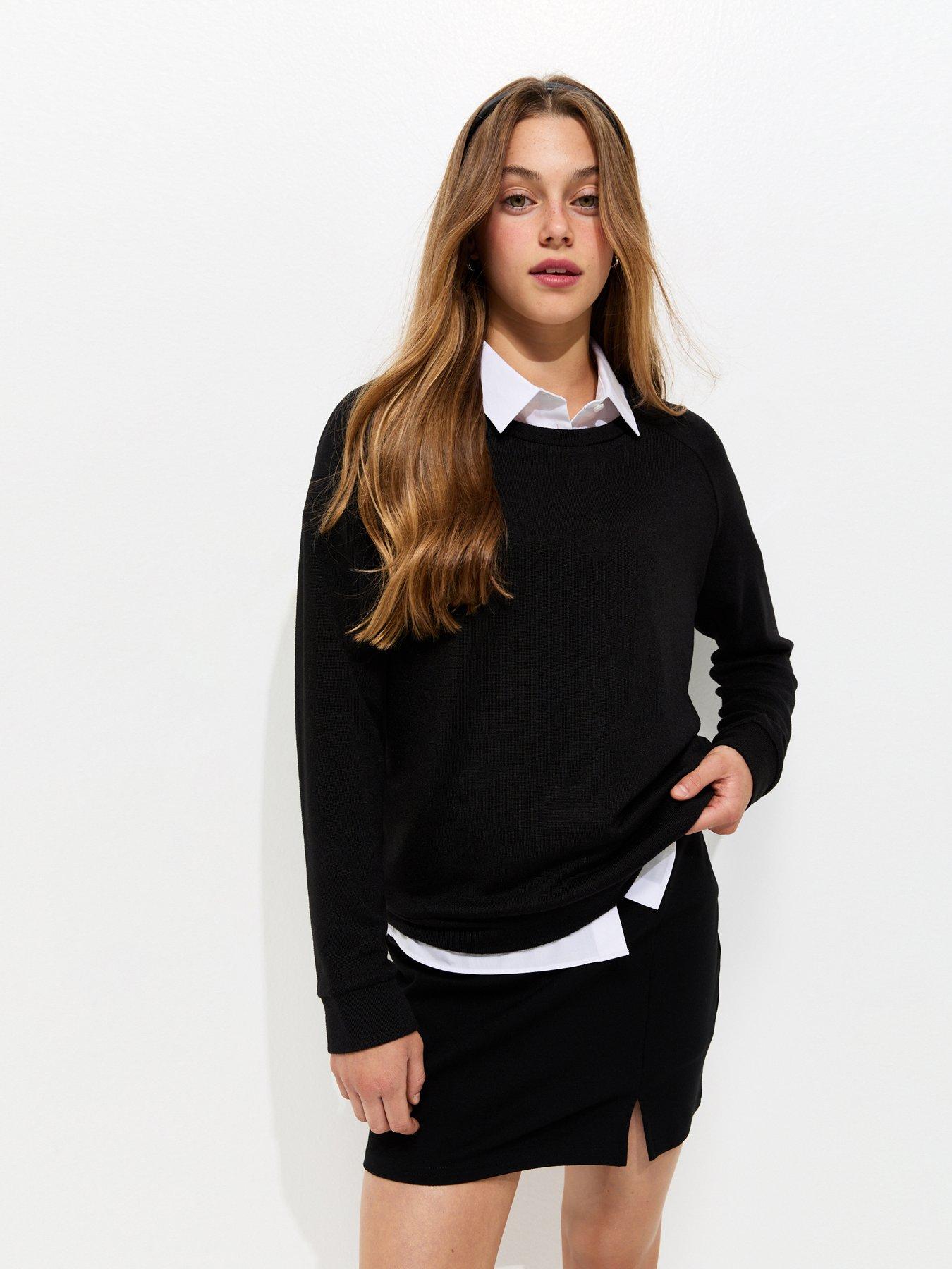 New Look 915 Girls Knitted Long Sleeve Jumper - Black