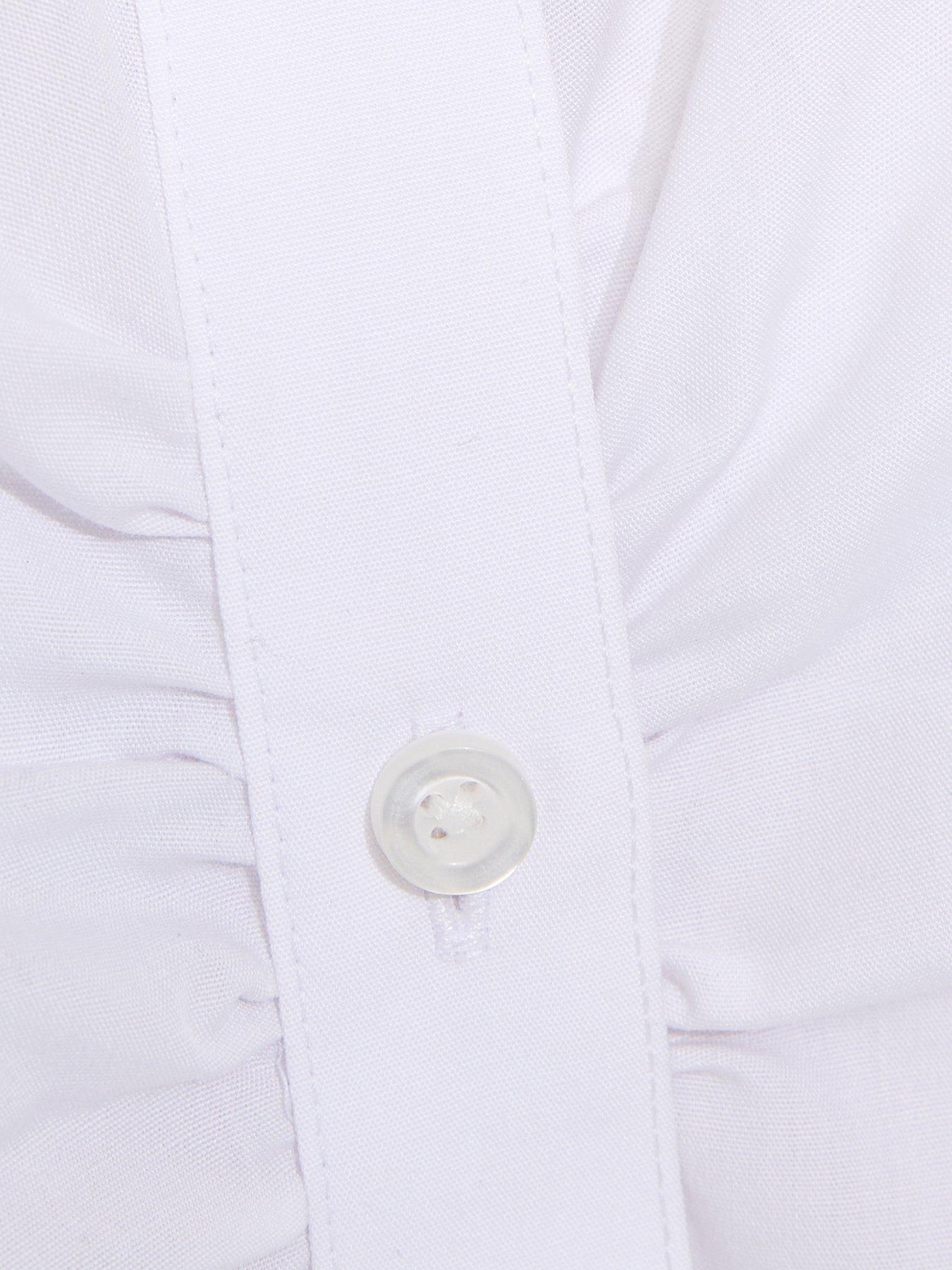 Image 5 of 5 of New Look 915 Girls&nbsp;Cotton Ruched Round Collar School Shirt - White