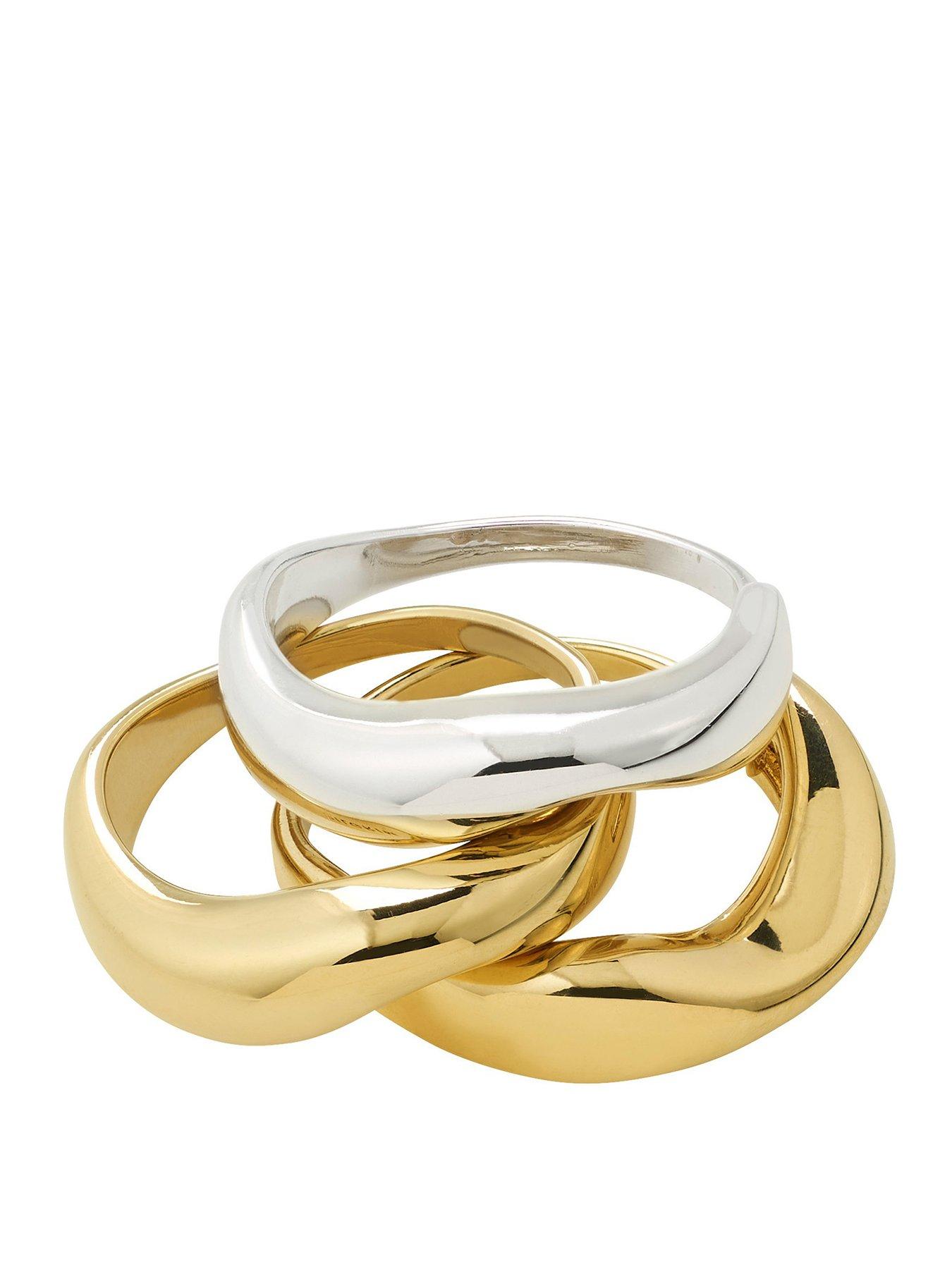 Image 1 of 3 of Pilgrim NOVA rings 3-in-1 set, gold-plated