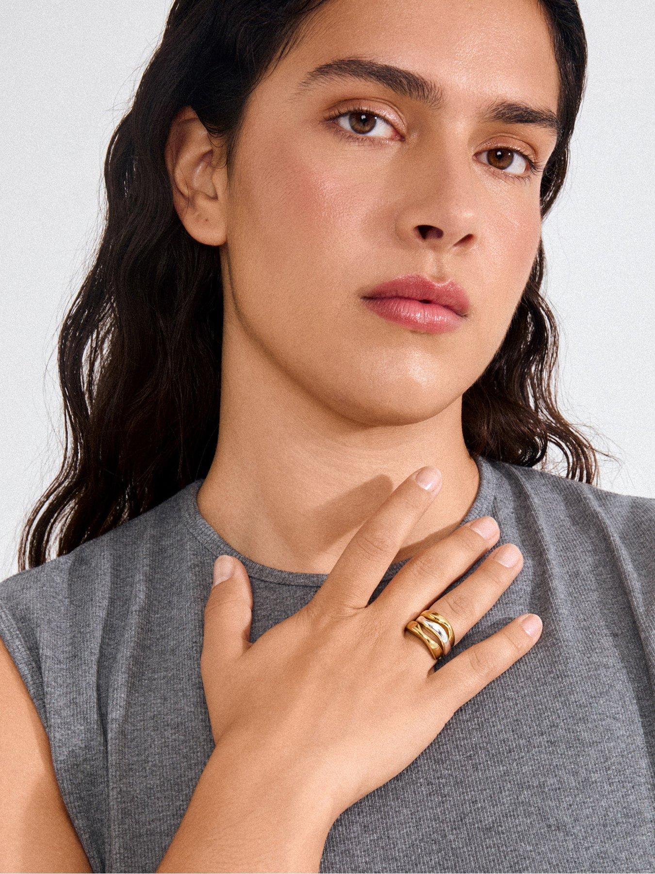 Image 2 of 3 of Pilgrim NOVA rings 3-in-1 set, gold-plated