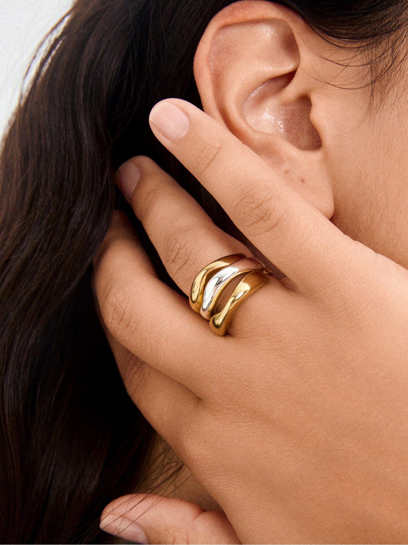 Image 3 of 3 of Pilgrim NOVA rings 3-in-1 set, gold-plated