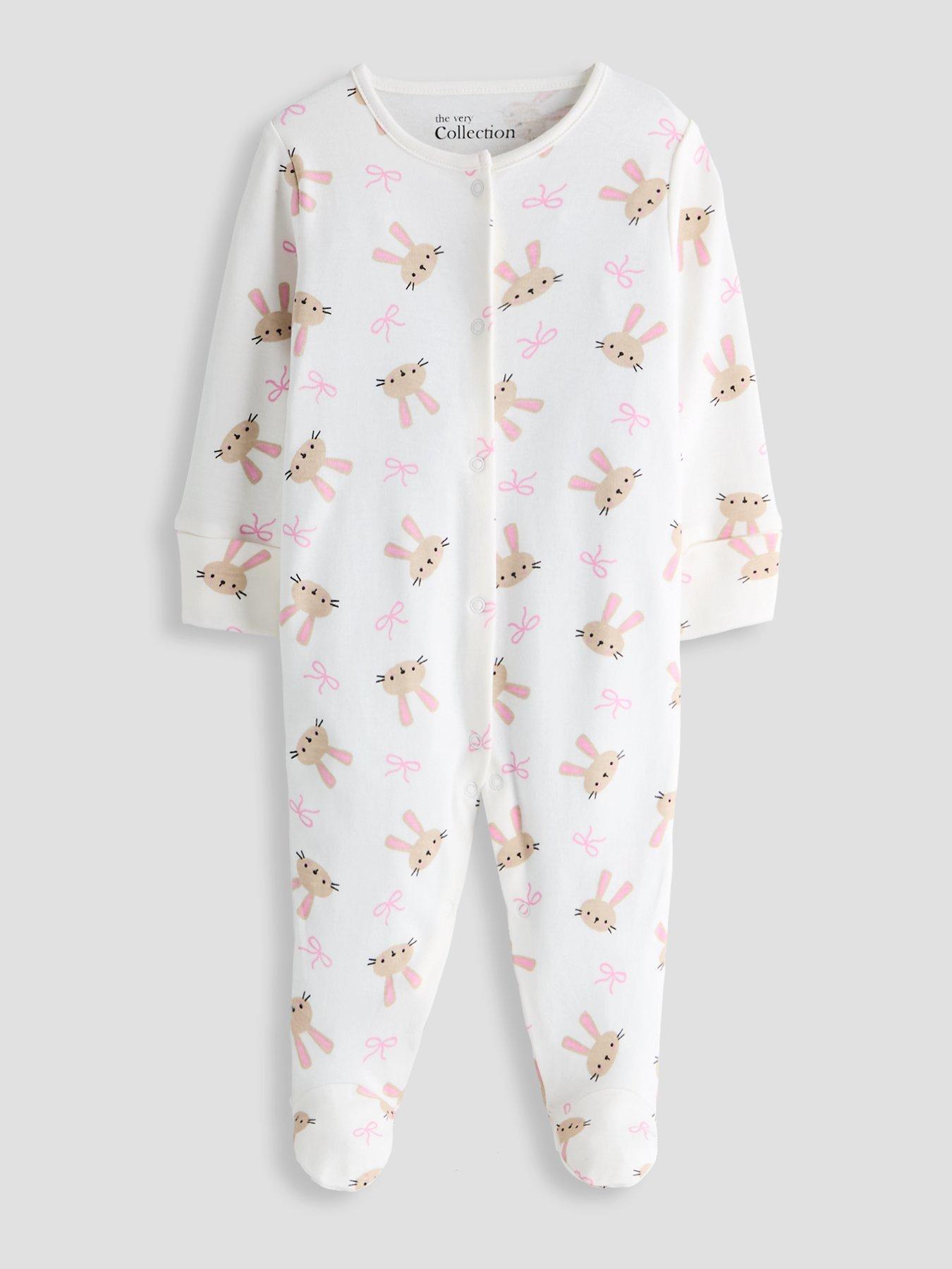 Image 4 of 5 of The Very Collection 3 Pack Bunny Printed Sleepsuit - Multi