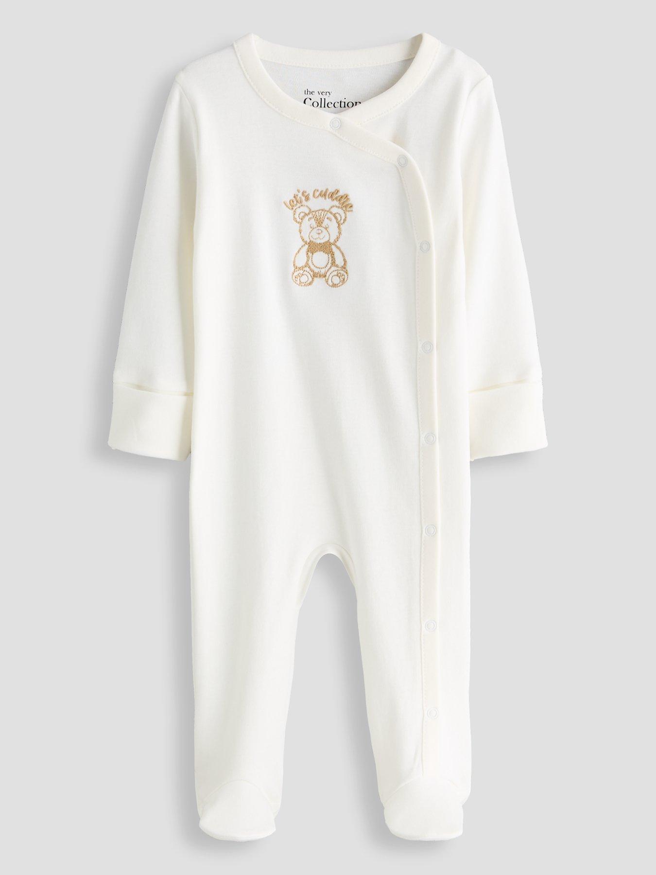 The Very Collection Lets Cuddle Sleepsuit (Newborn - 18 Months) in Cream