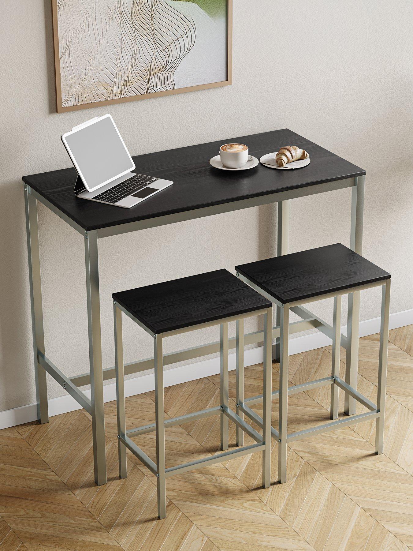Image 1 of 7 of Vida Designs Roslyn 2 Seater Bar Table Set In Black