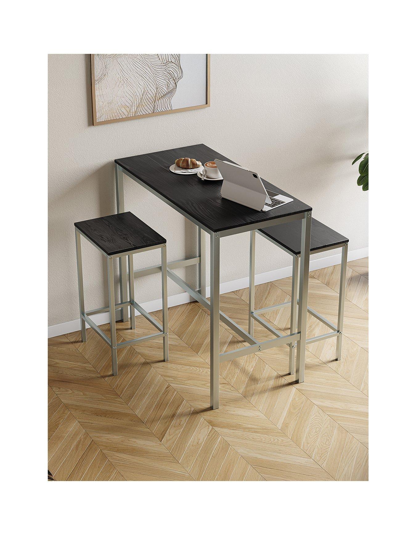 Image 2 of 7 of Vida Designs Roslyn 2 Seater Bar Table Set In Black