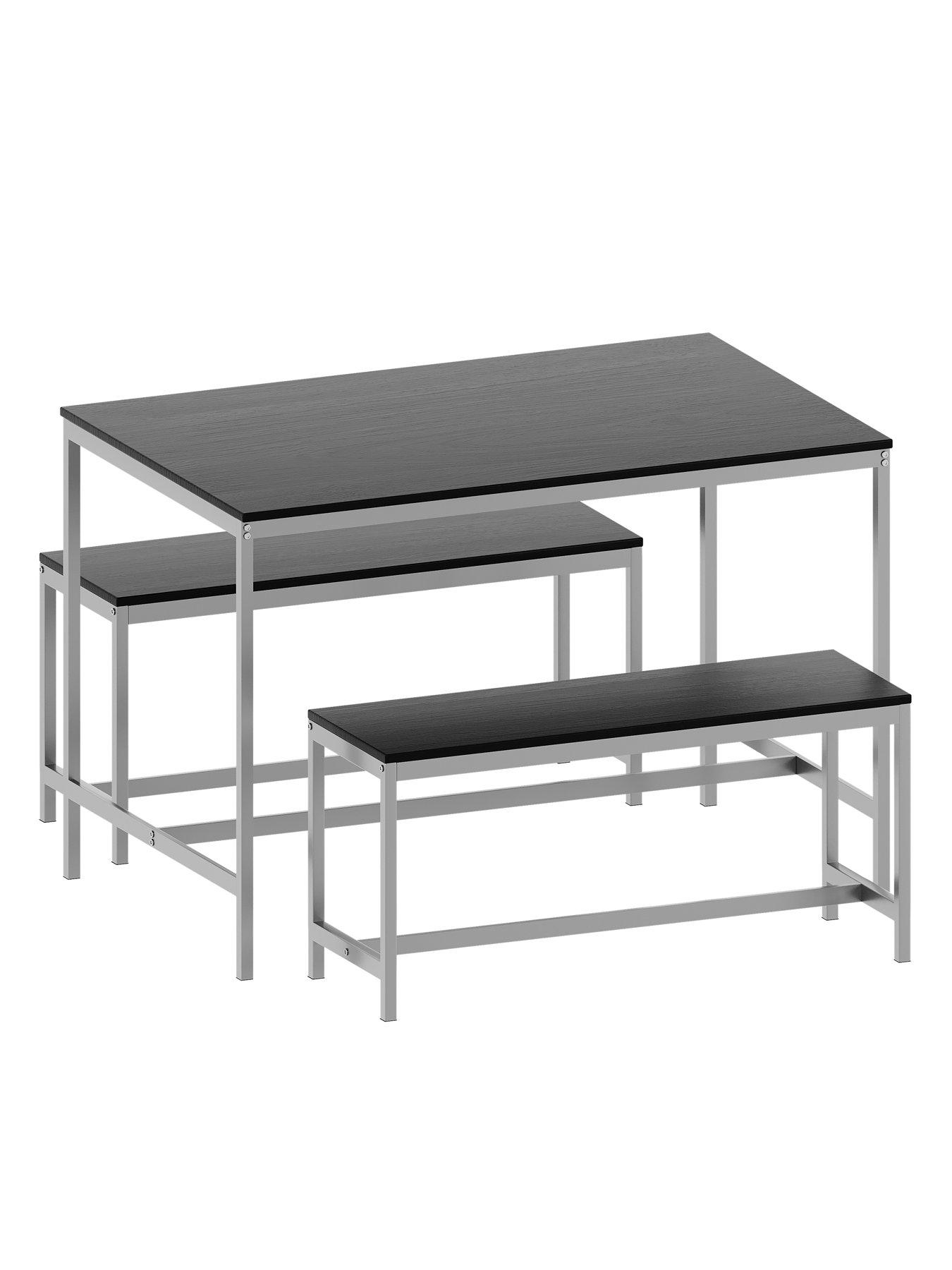 Image 7 of 7 of Vida Designs Roslyn 4 Seater Dining Table With Bench Set In Black