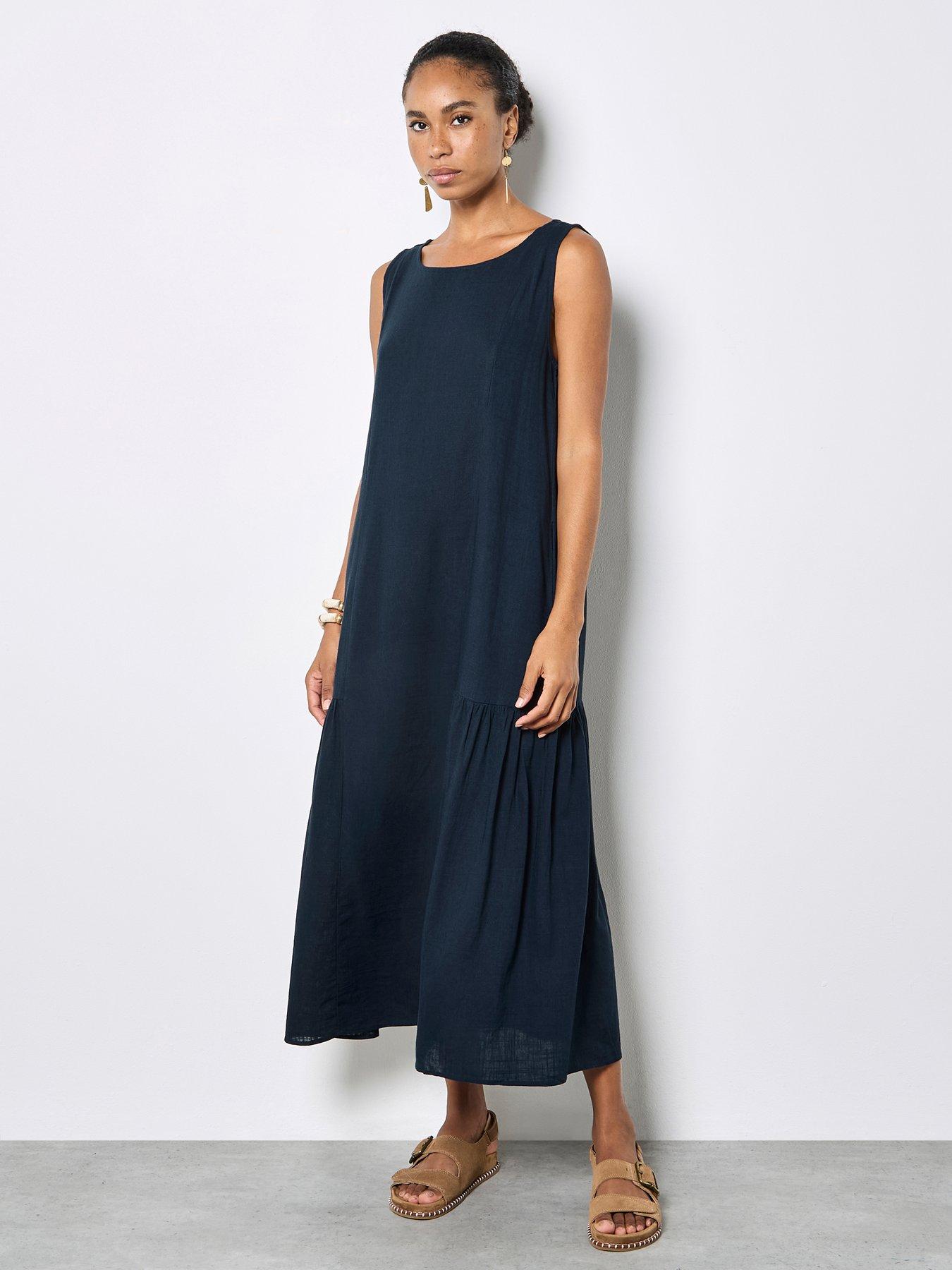 Apricot Linen Mix Side Panel Trapeze Dre