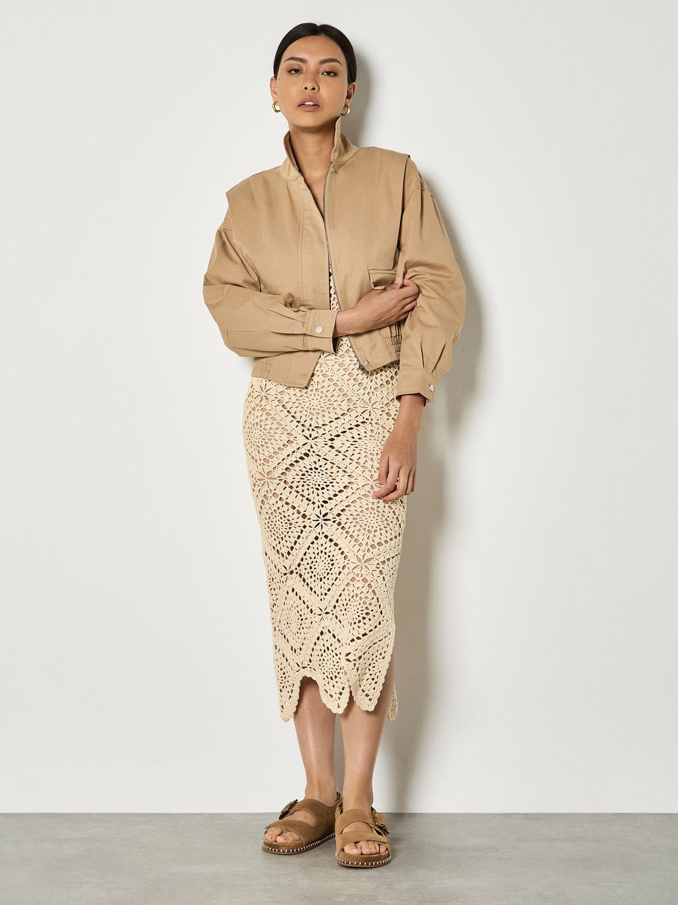 Image 3 of 5 of Apricot Shoulder Pleat Crop Jacket