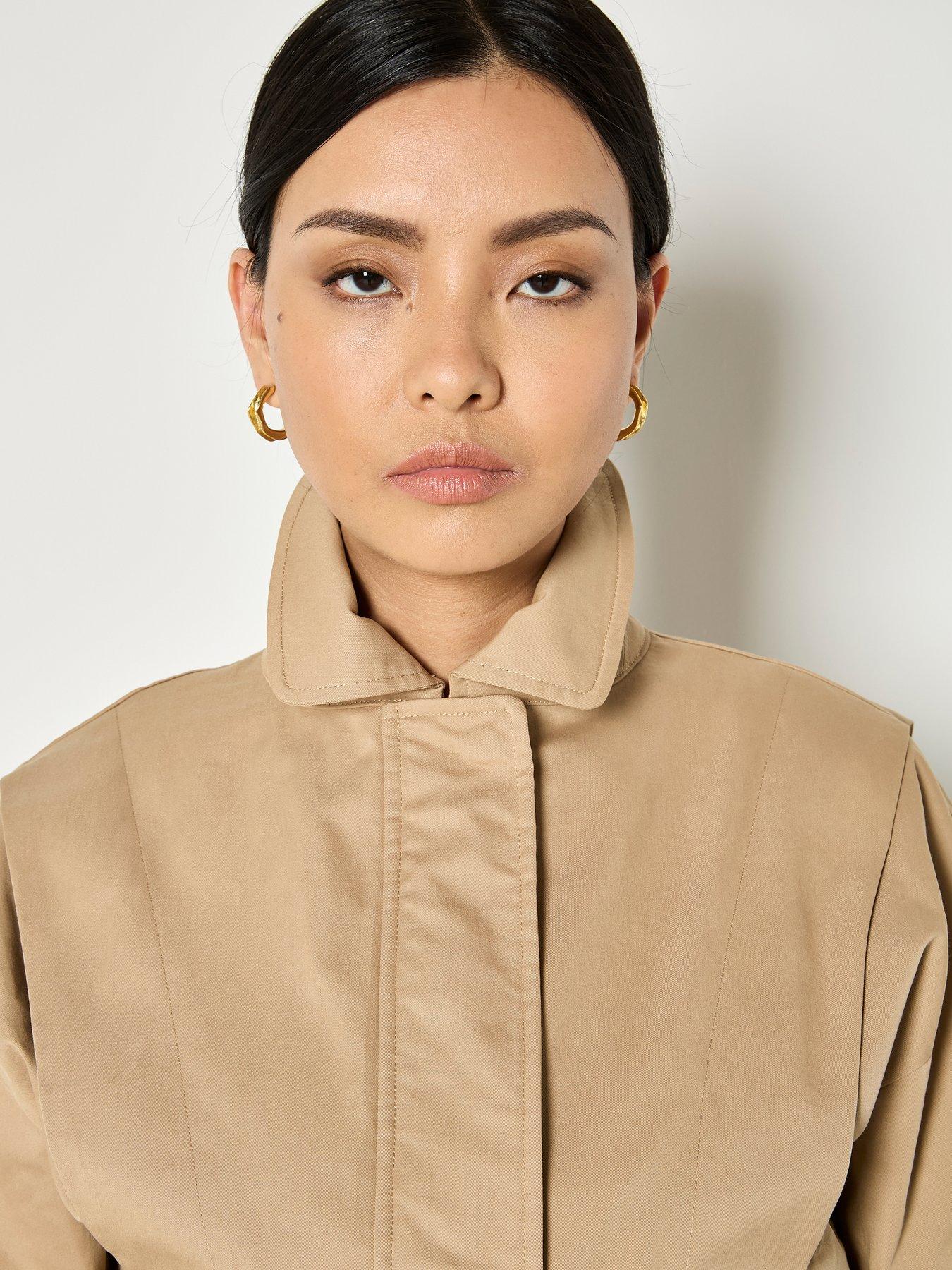 Image 4 of 5 of Apricot Shoulder Pleat Crop Jacket