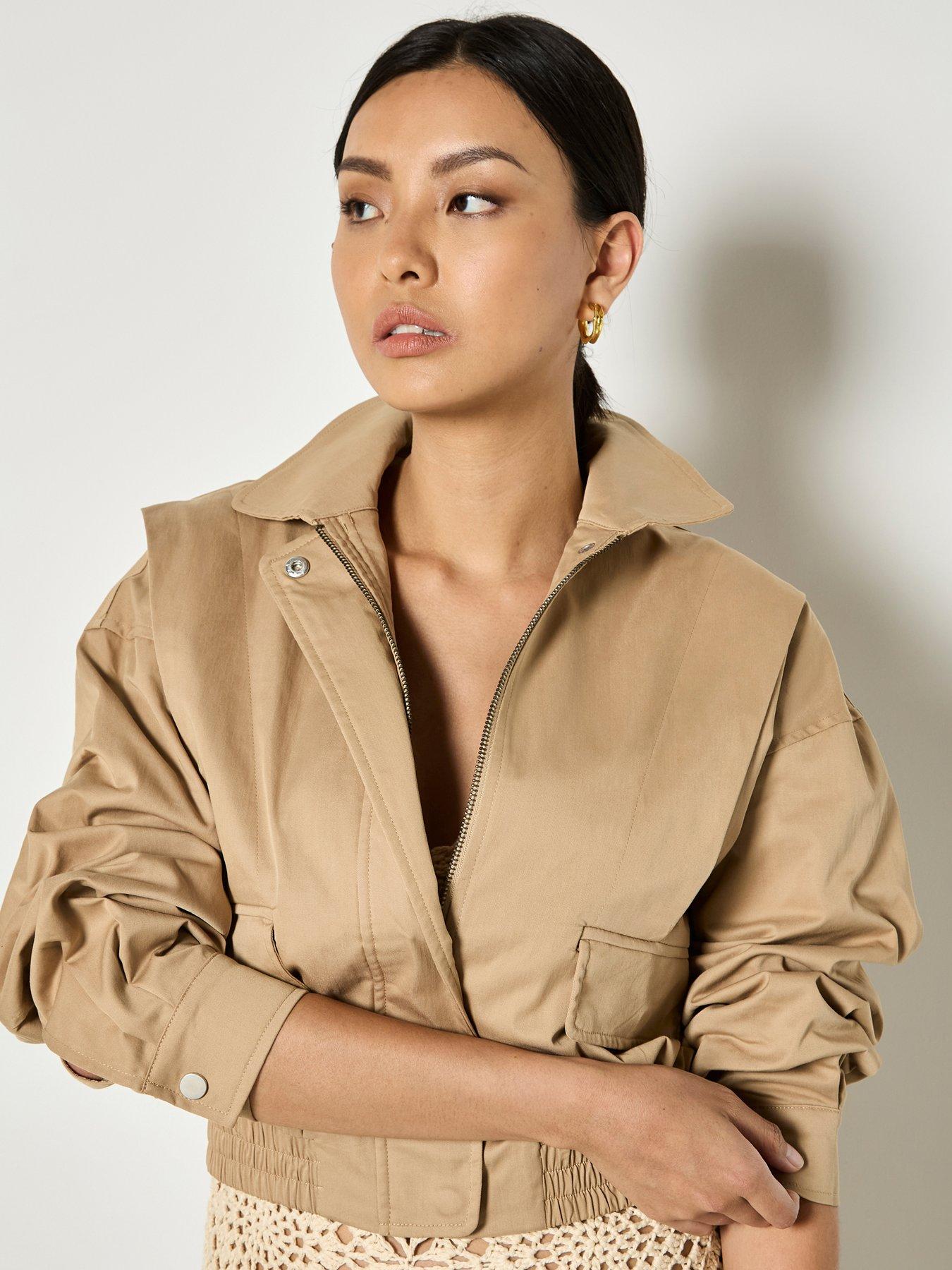 Image 5 of 5 of Apricot Shoulder Pleat Crop Jacket