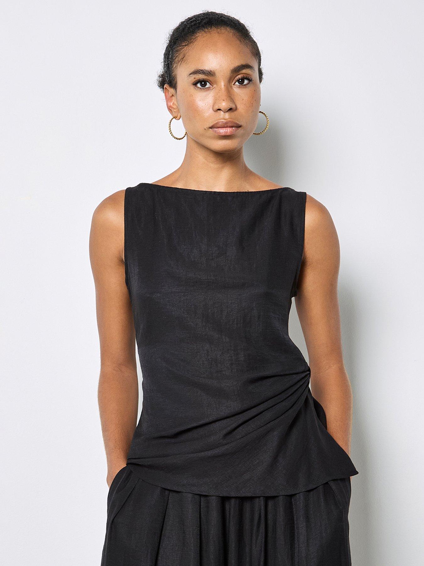 Apricot Apricot Side Knot Slash Neck Top