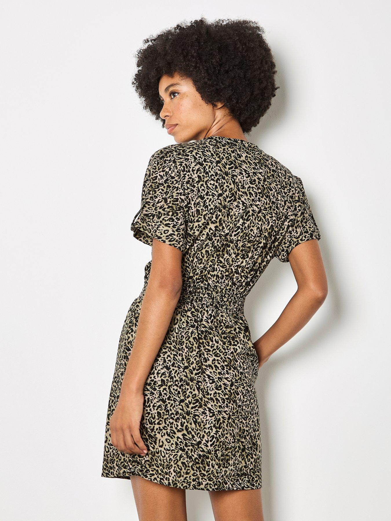 Image 2 of 4 of Apricot Apricot Zip Front Animal Utility Dress