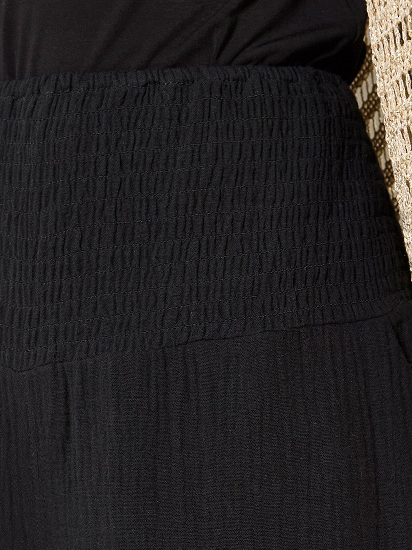 Image 4 of 4 of Apricot Double Weave Cotton Wide Leg Trouser