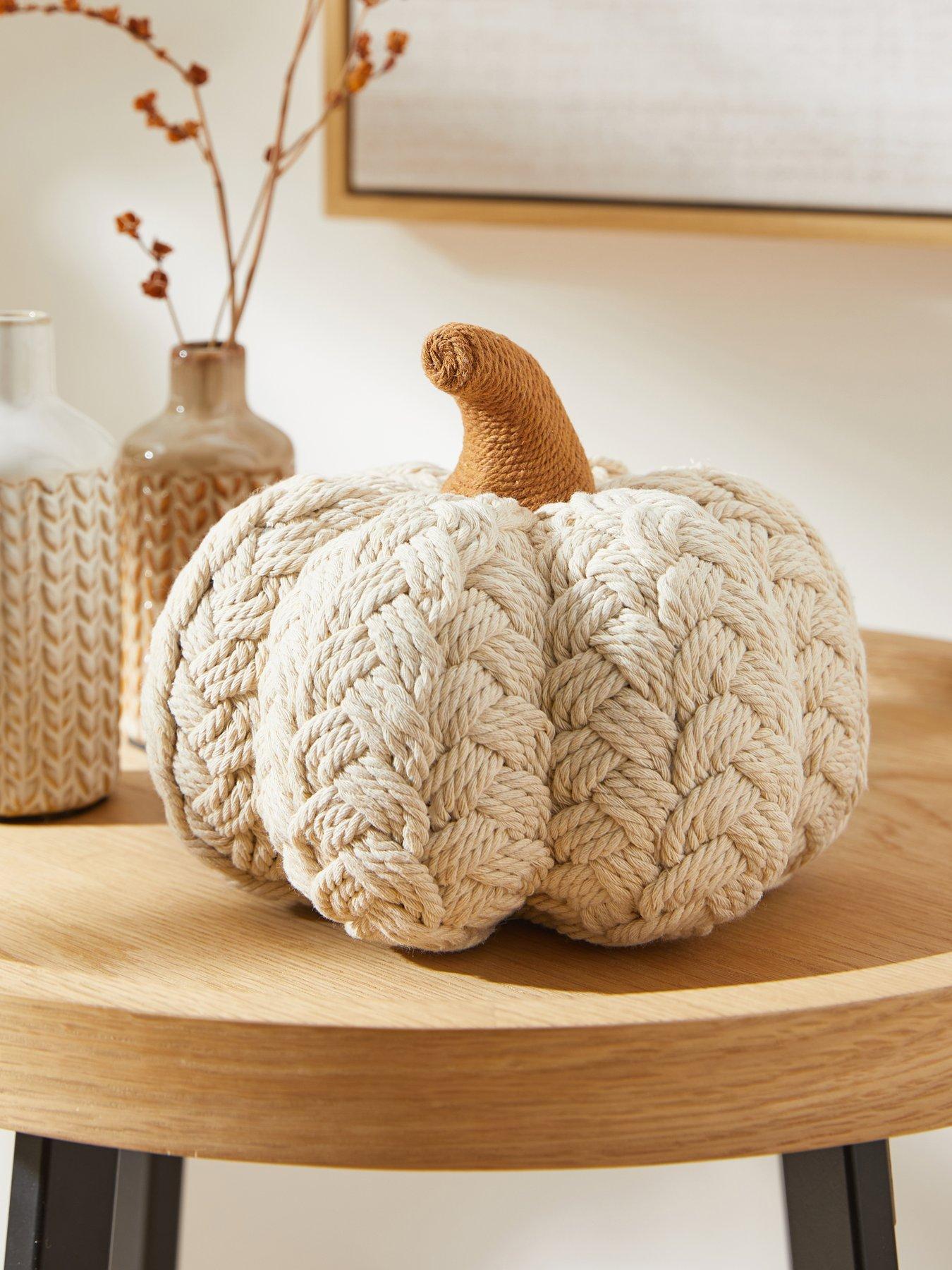 Heaven Sends Cream Natural Pumpkin Autumn Decoration - 14 x 18.5 cm