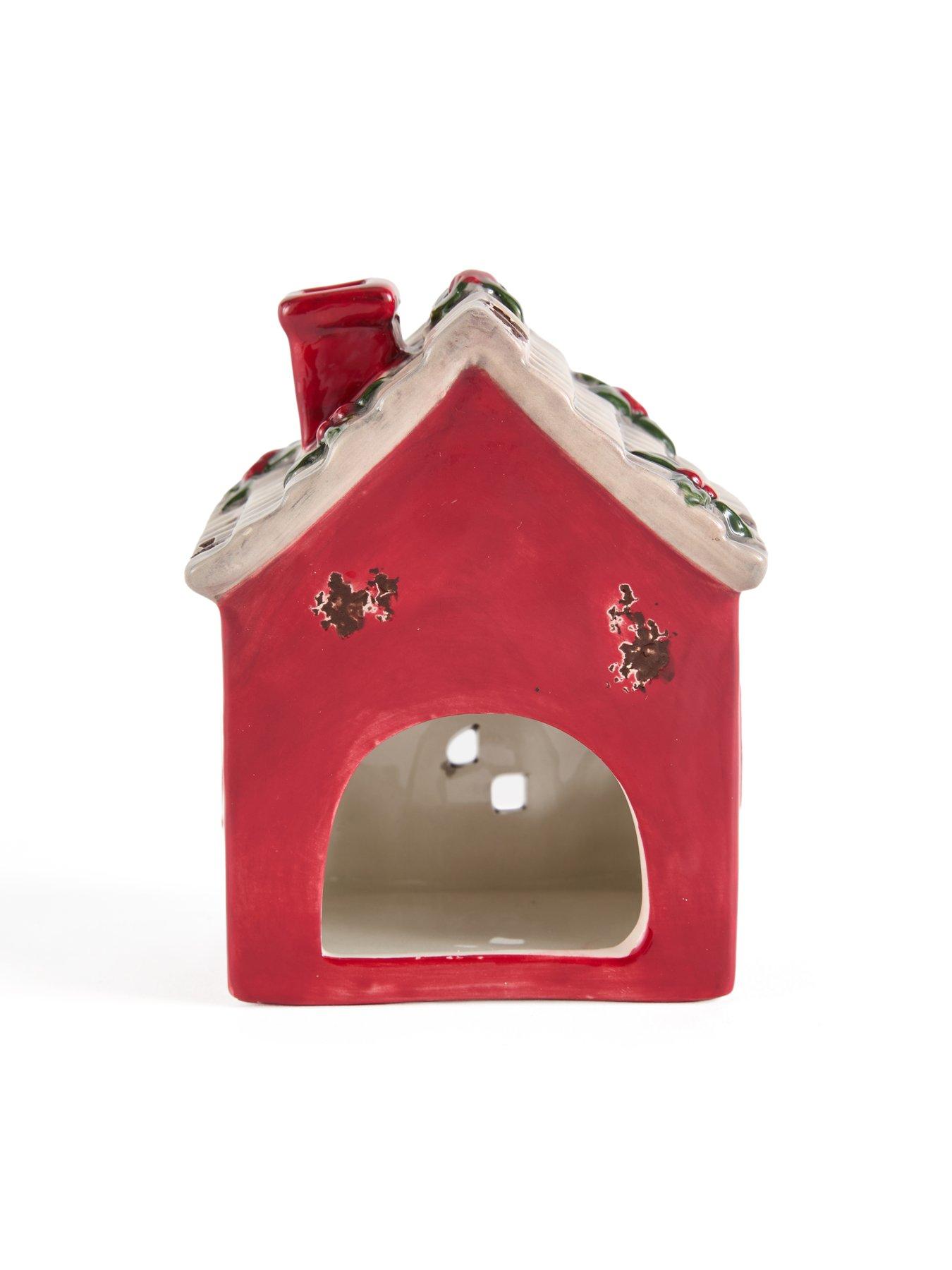 Image 5 of 7 of Heaven Sends Set of 2&nbsp;Red House Tea Light Holder Christmas Decorations