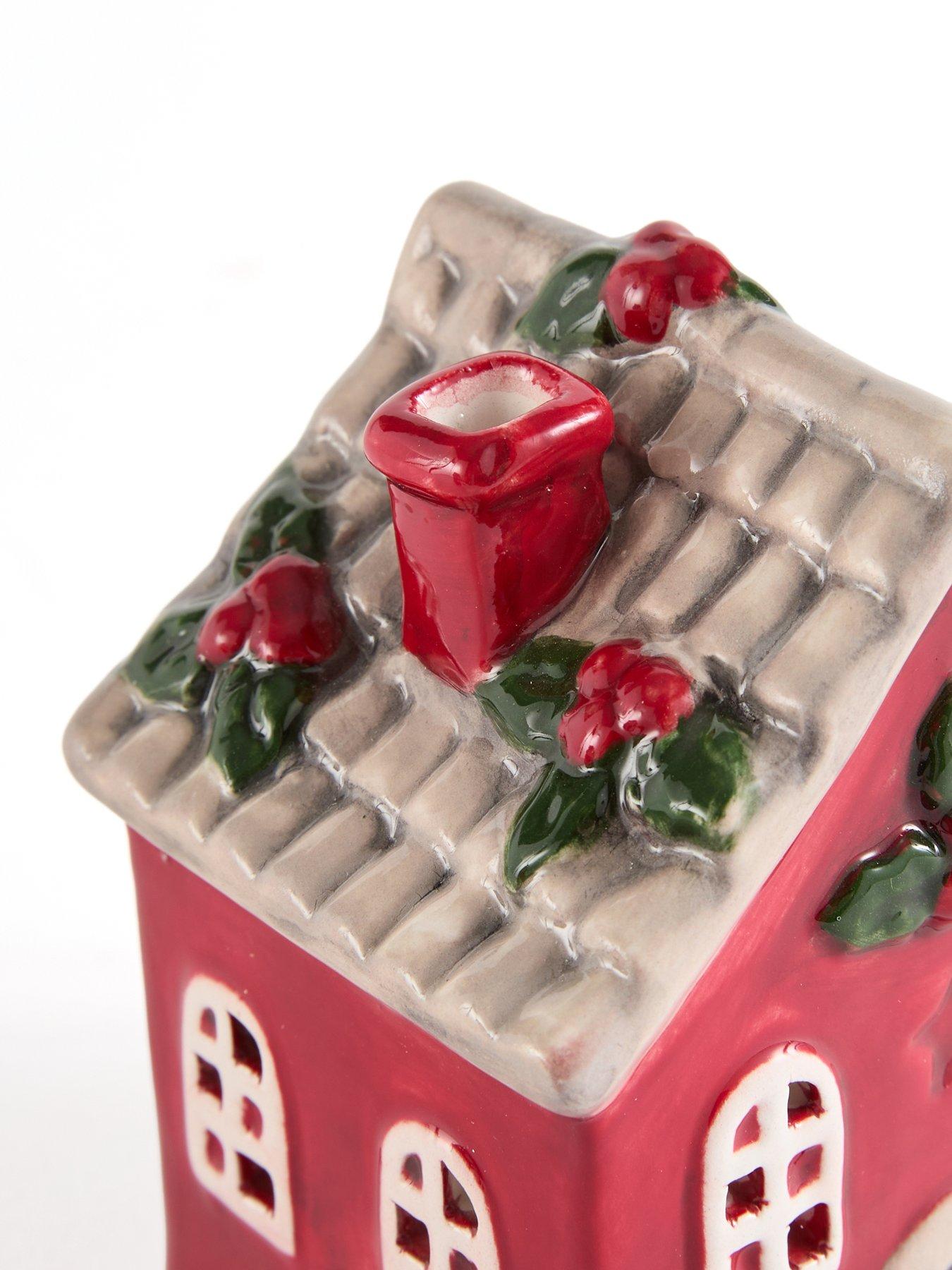 Image 7 of 7 of Heaven Sends Set of 2&nbsp;Red House Tea Light Holder Christmas Decorations