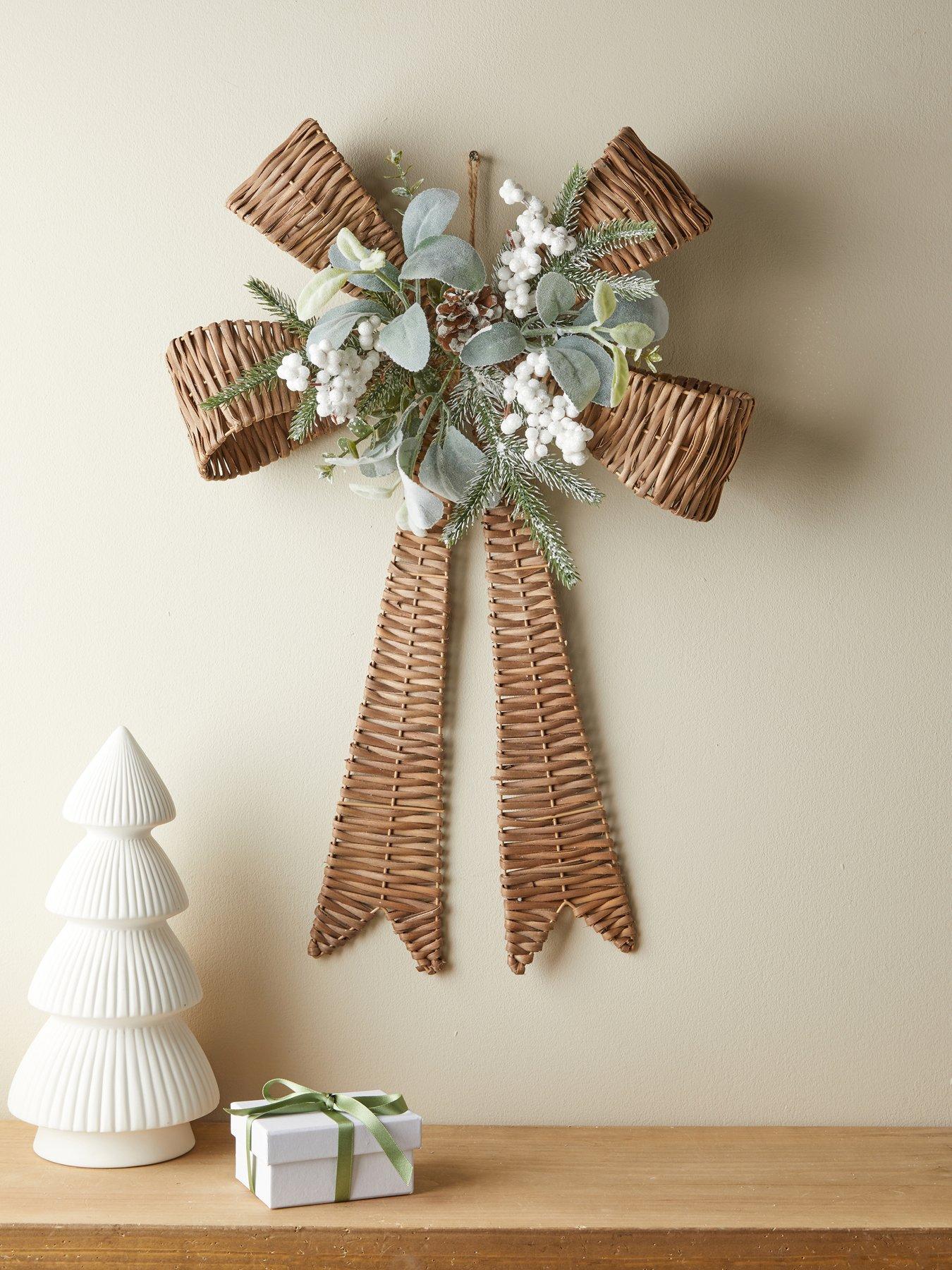 Image 1 of 4 of Heaven Sends Rattan Bow With White Berries