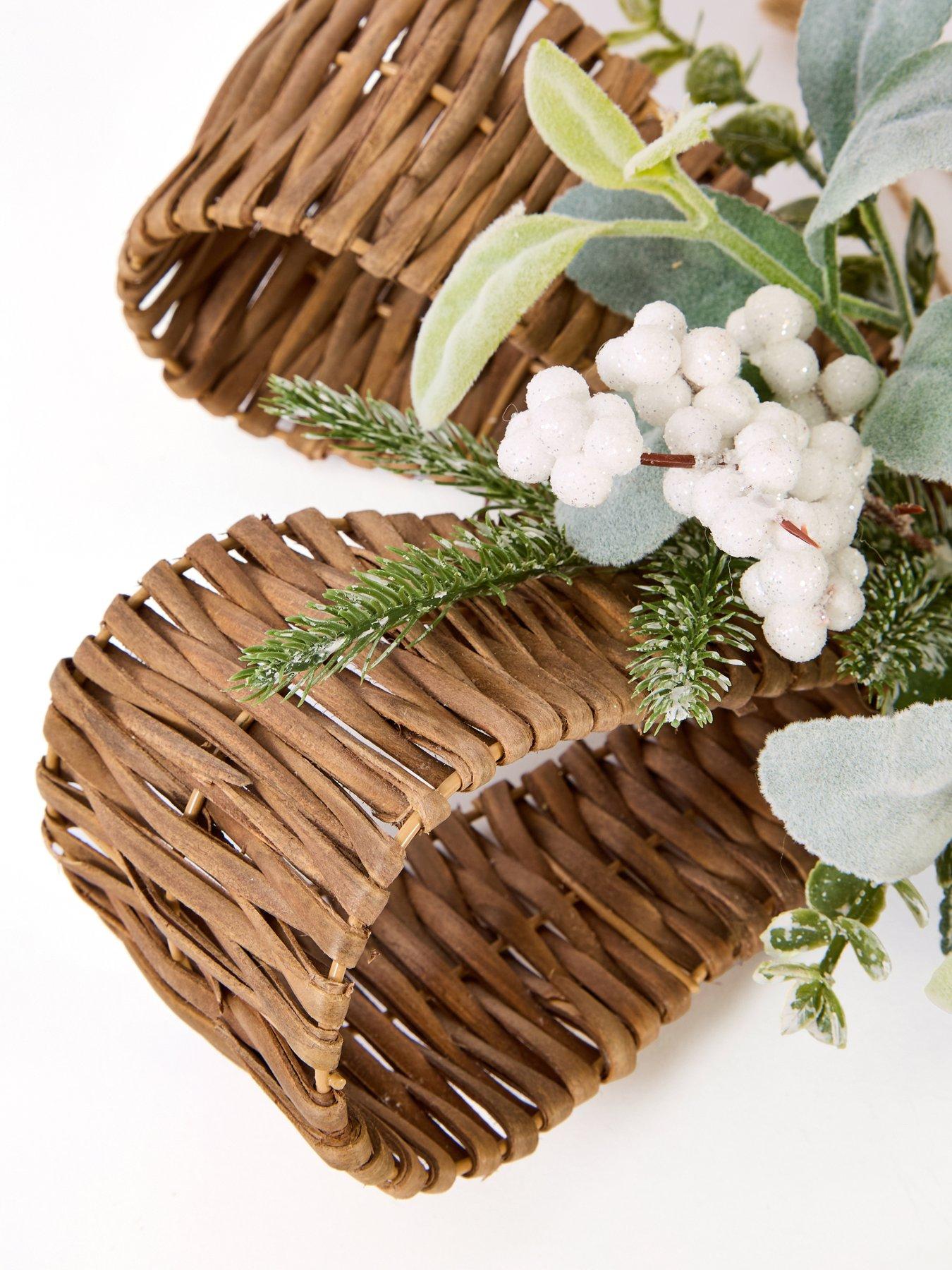 Image 4 of 4 of Heaven Sends Rattan Bow With White Berries