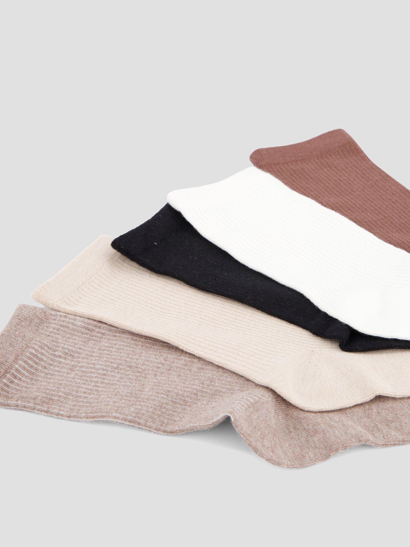 Image 3 of 5 of The Very Collection 5 Pack Neutral Rib Ankle Socks - Multi