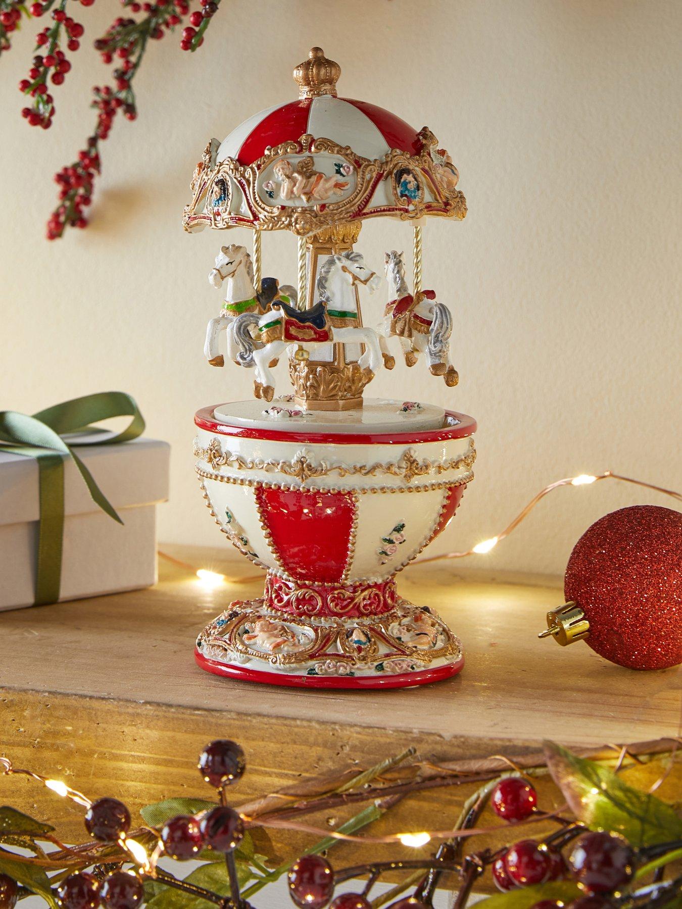 Heaven Sends Egg Shaped Merry Go Round Christmas Decoration