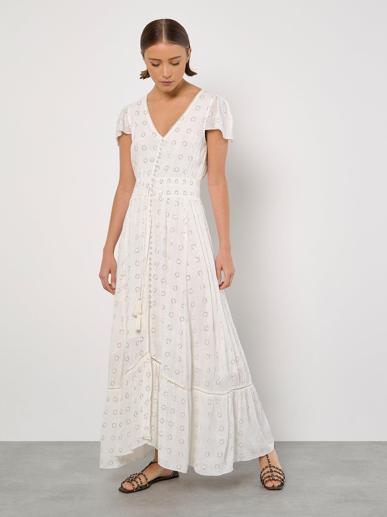Image 3 of 5 of Apricot Embroidery Sequin Dress