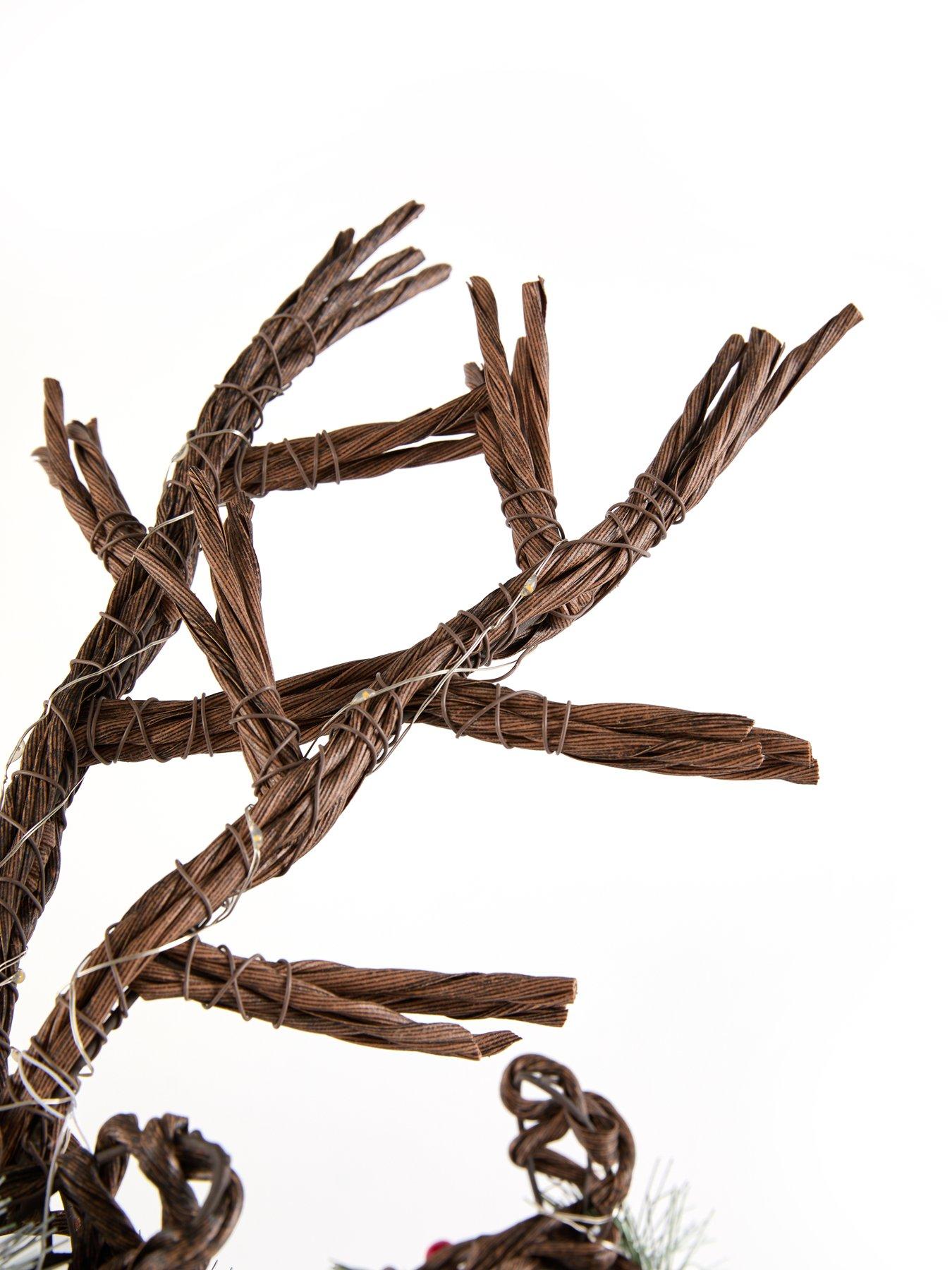 Image 6 of 7 of Heaven Sends Light Up Rattan Reindeer Christmas Decoration - 38 x 21 cm