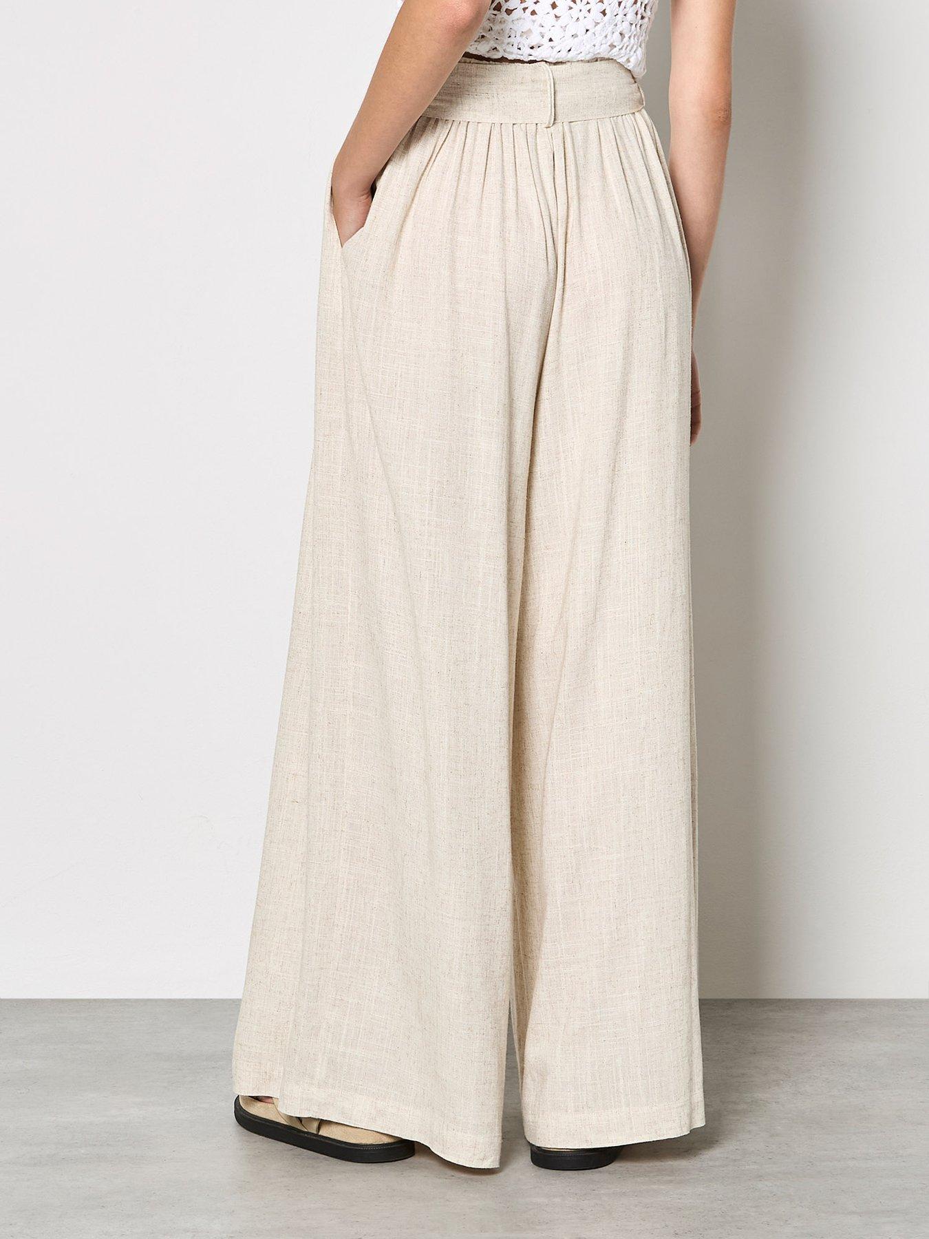 Image 2 of 5 of Apricot Wide Leg Linen Trouser