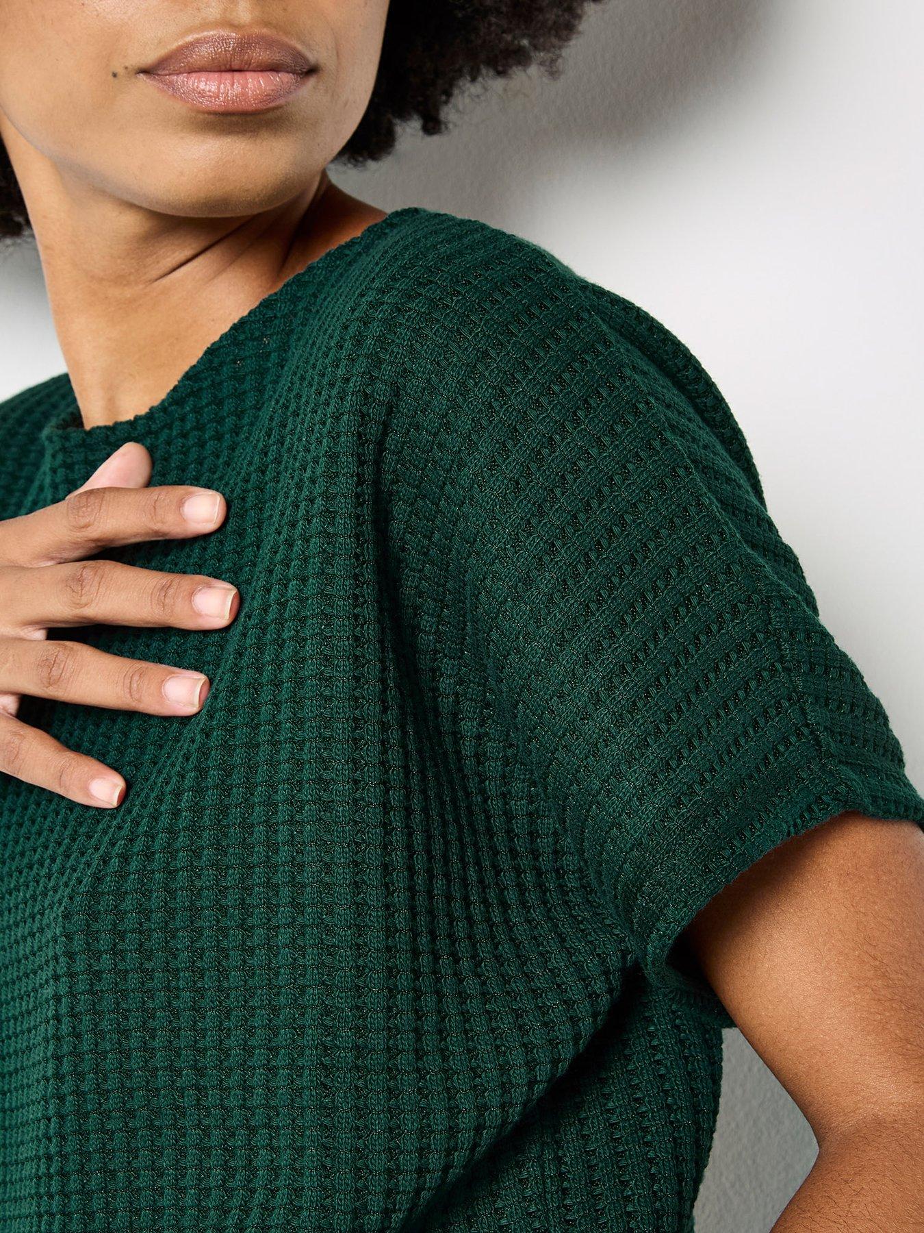 apricot-dry-waffle-body-grown-on-sleeve-t-shirt-greendetail