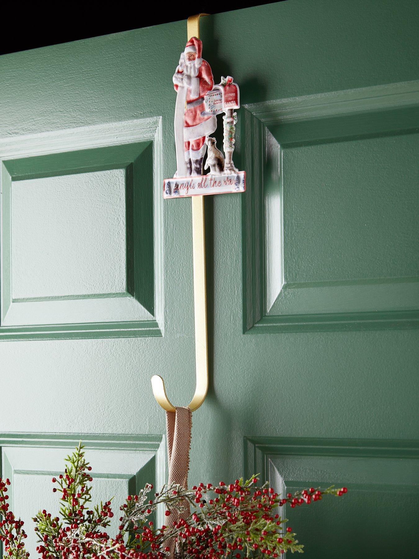 Heaven Sends Santa Metal Christmas Wreath Hanger
