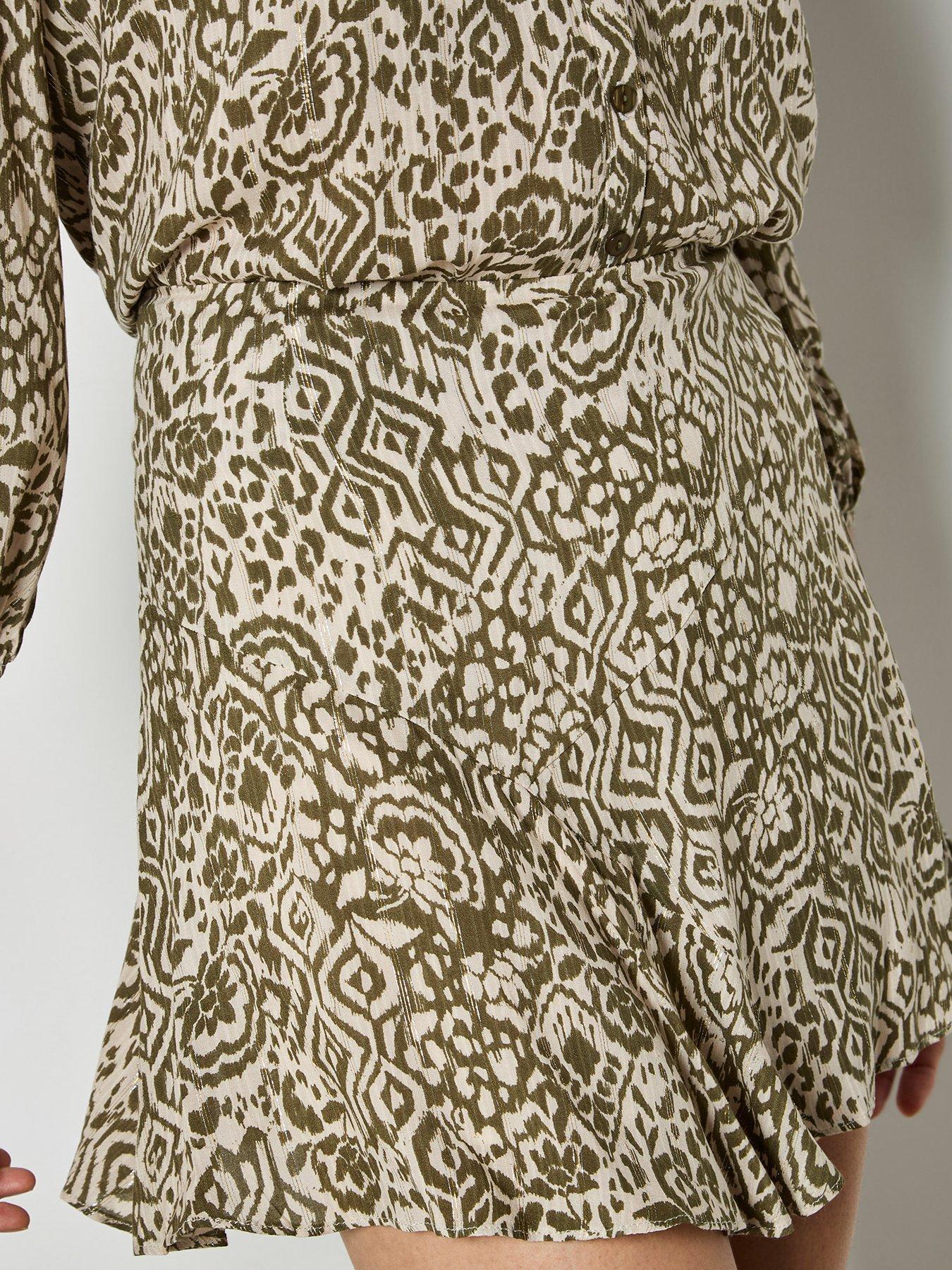 Image 4 of 4 of Apricot Lurex Jacquard Skirt