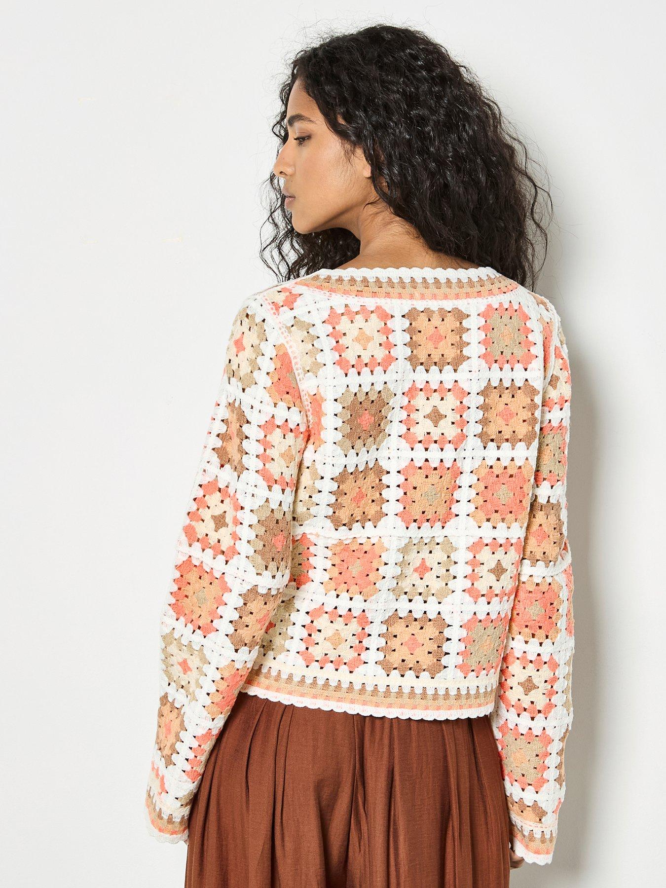 Image 2 of 4 of Apricot Crochet Squares Jumper