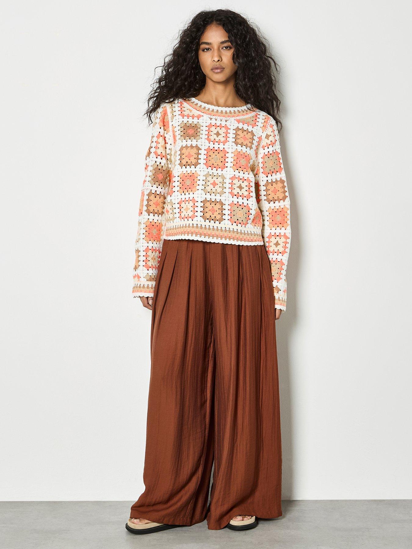 Image 3 of 4 of Apricot Crochet Squares Jumper