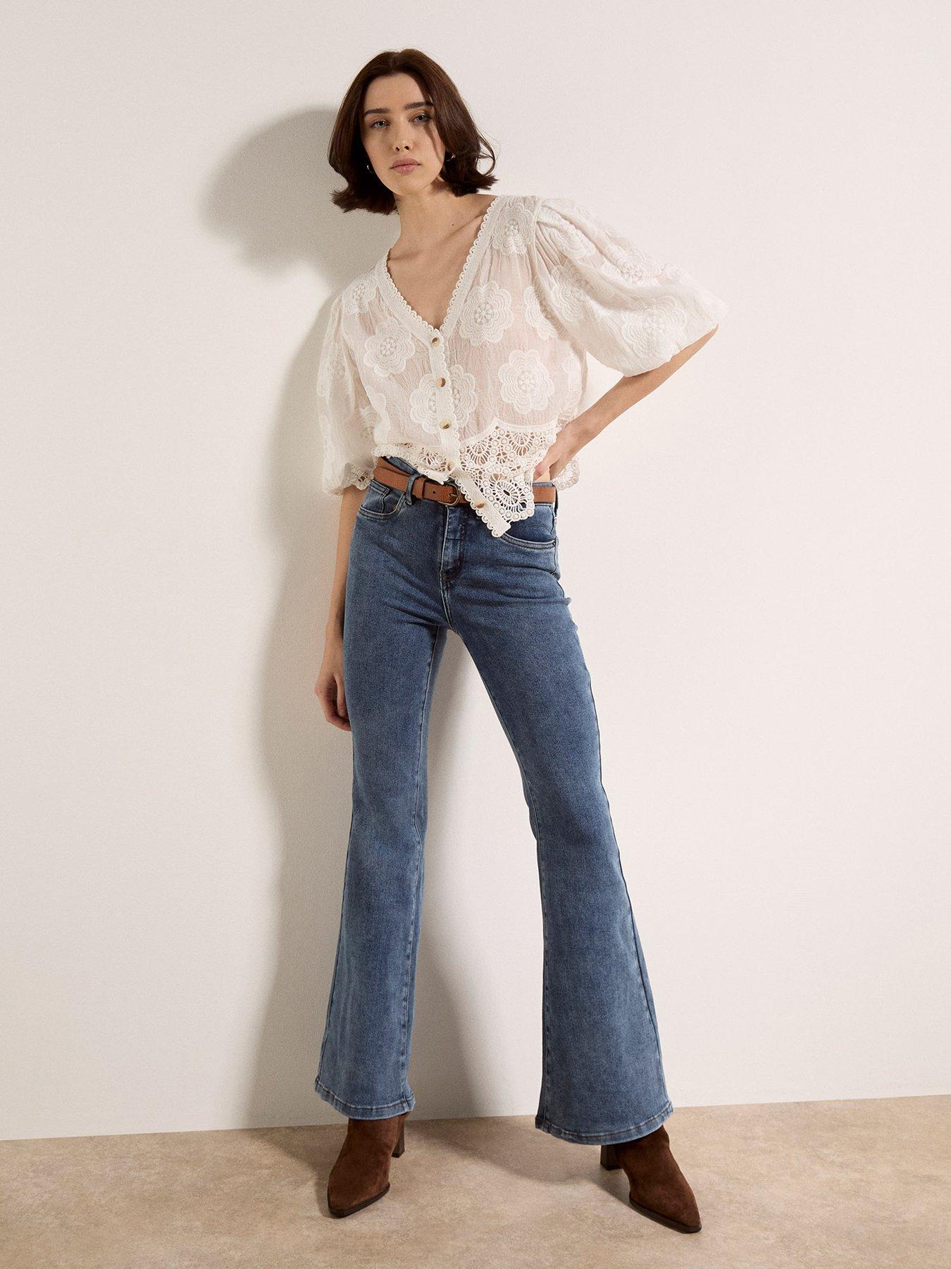 Image 1 of 5 of Apricot Apricot Lulu Mid-rise Flared Jeans