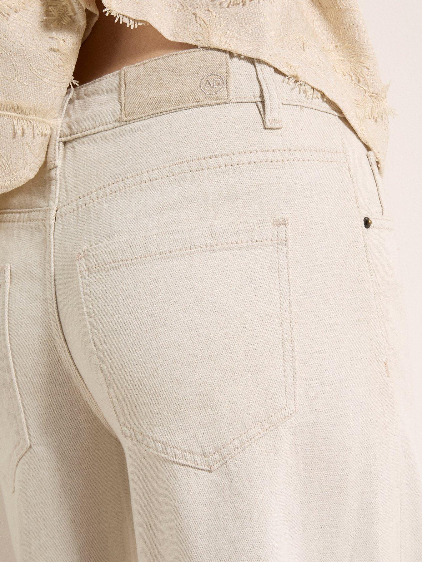 Image 5 of 6 of Apricot Zana Wide Leg Linen Mix Jeans - Cream