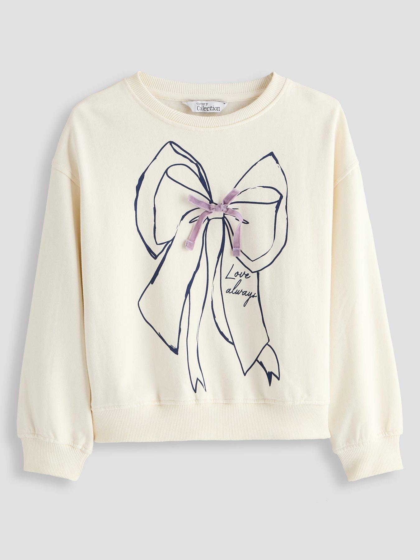 The Very Collection Girls Bow with 3D Bow Detail - Cream