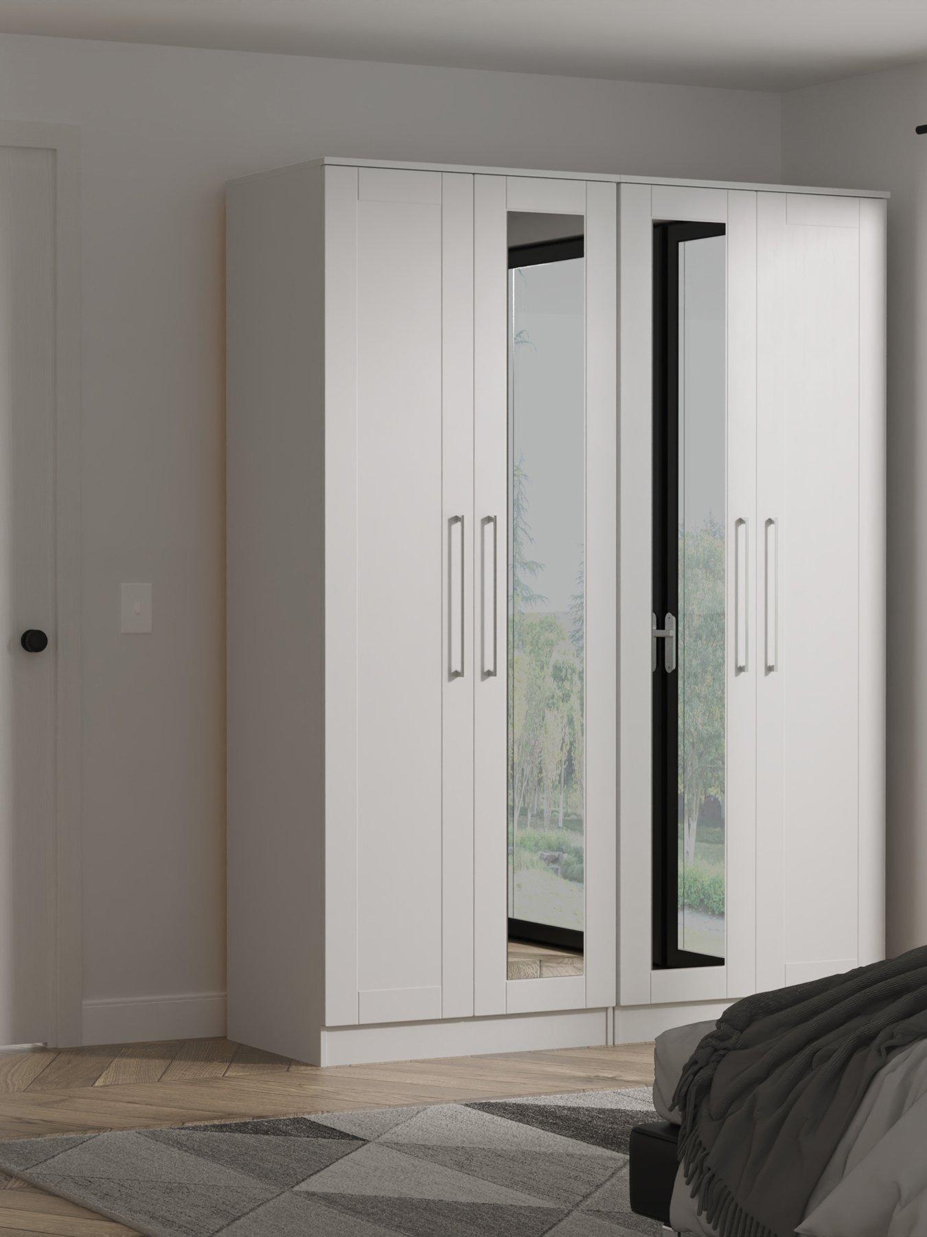 Image 1 of 7 of SWIFT Tabitha 4 Door Wardrobe With Mirror Ready Assembled Ready Assembled