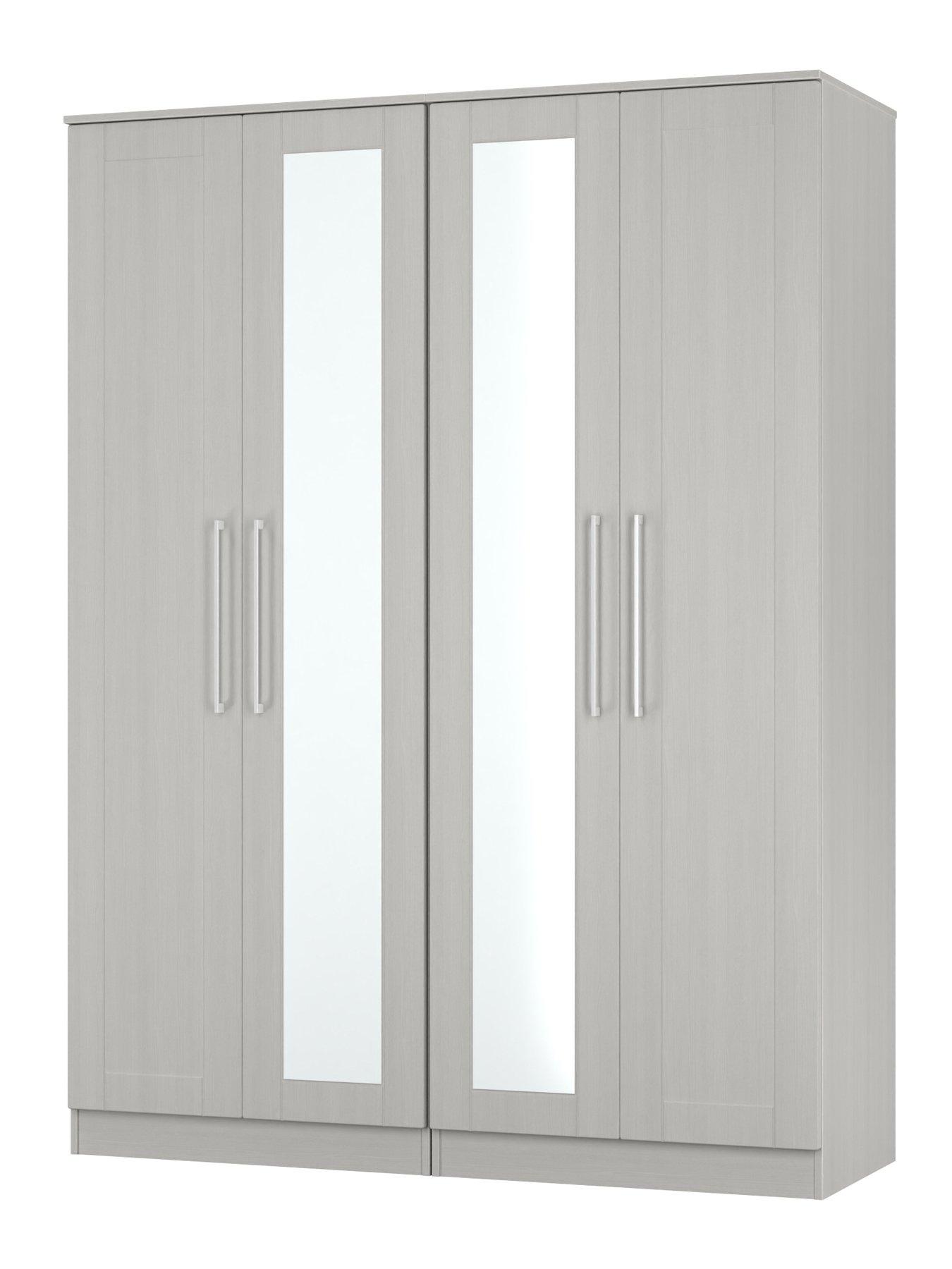 Image 3 of 7 of SWIFT Tabitha 4 Door Wardrobe With Mirror Ready Assembled Ready Assembled