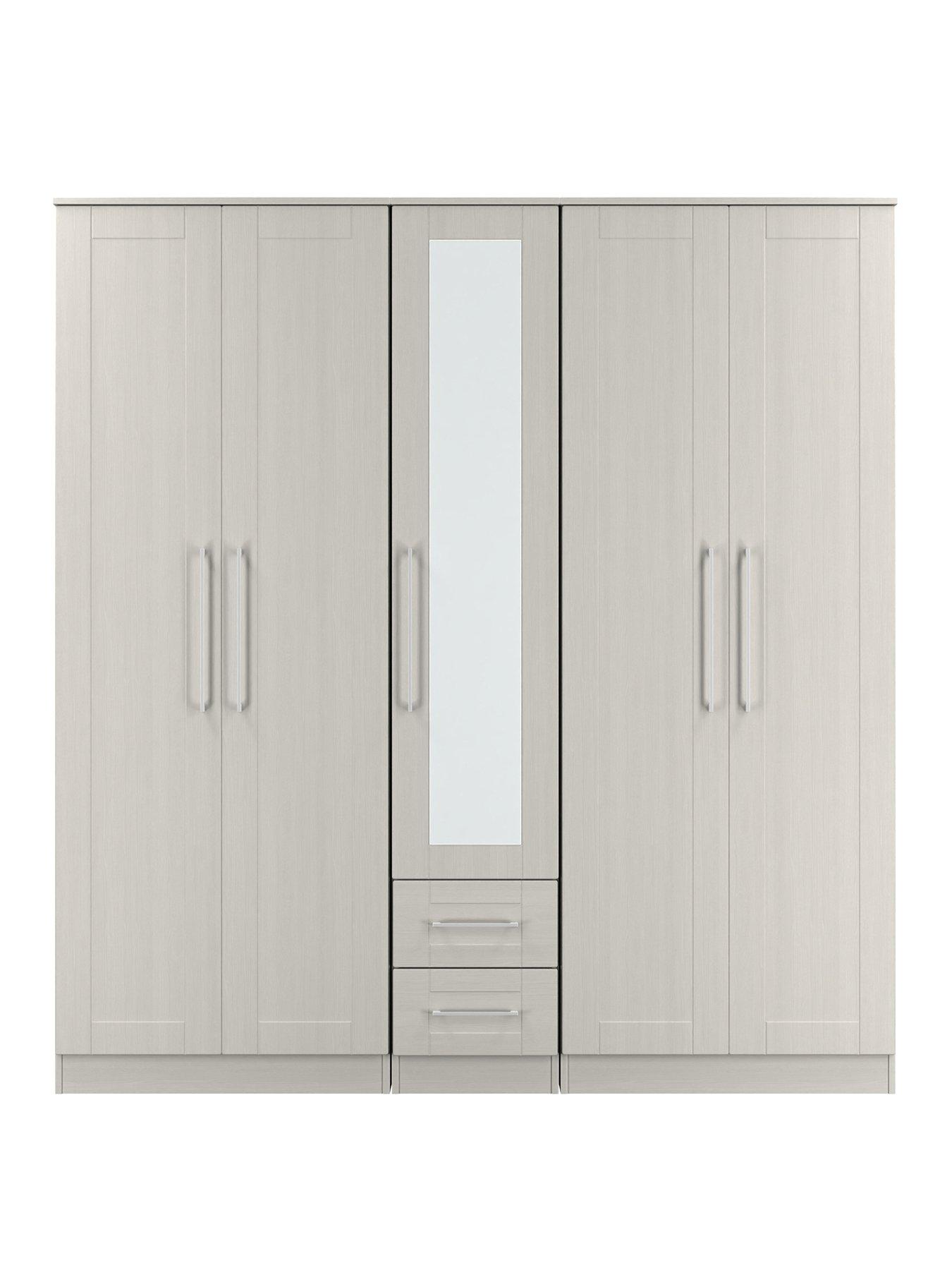 Image 2 of 7 of SWIFT Tabitha 5 Door 2 Drawer Wardrobe With Mirror Ready Assembled
