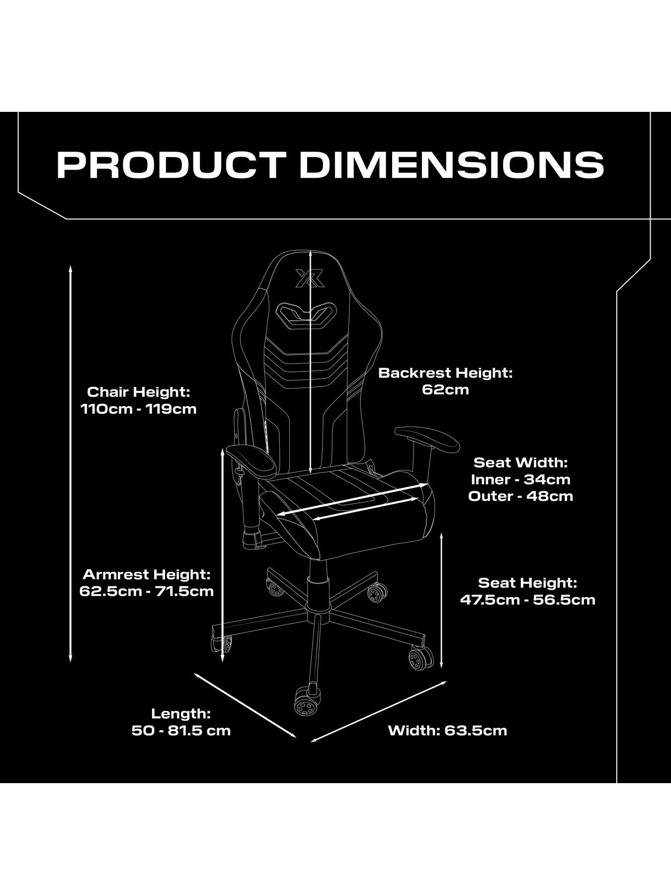 Image 7 of 7 of X Rocker Agility Compact Office Gaming Chair - Carbon Black