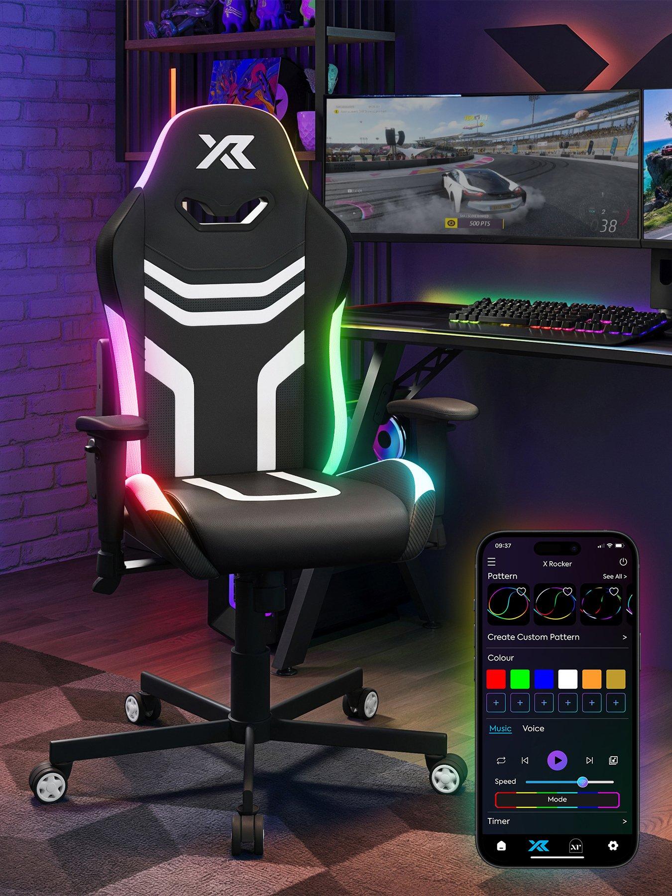 Image 1 of 7 of X Rocker Agility Compact RGB Office Gaming Chair with App Control LED- Black