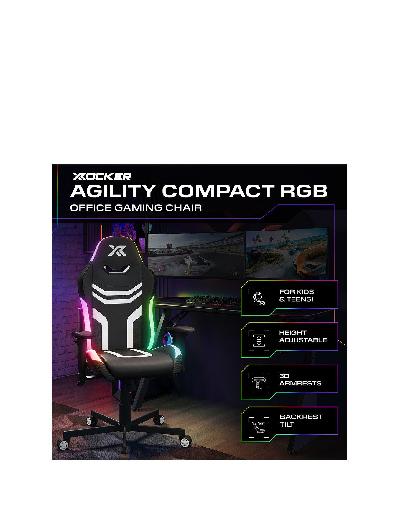 Image 2 of 7 of X Rocker Agility Compact RGB Office Gaming Chair with App Control LED- Black