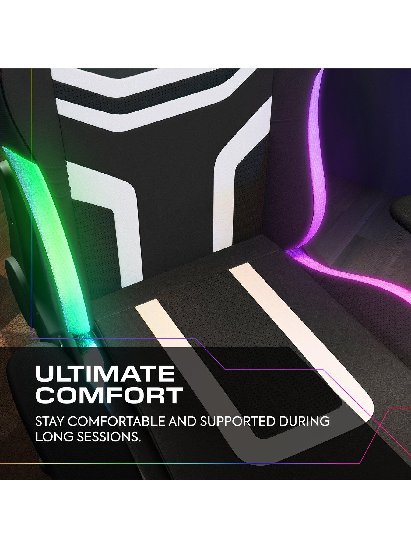 Image 3 of 7 of X Rocker Agility Compact RGB Office Gaming Chair with App Control LED- Black